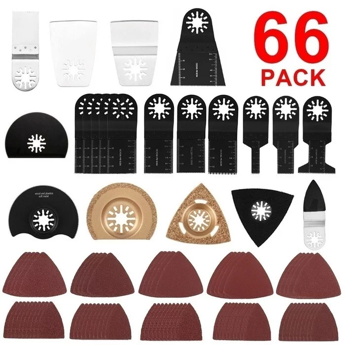 Willstar 38PCS Carbon Steel Coarse Cutter Saw Blades Bi-metal Straight Wood Mix Oscillating Multitool Power Tool Kit