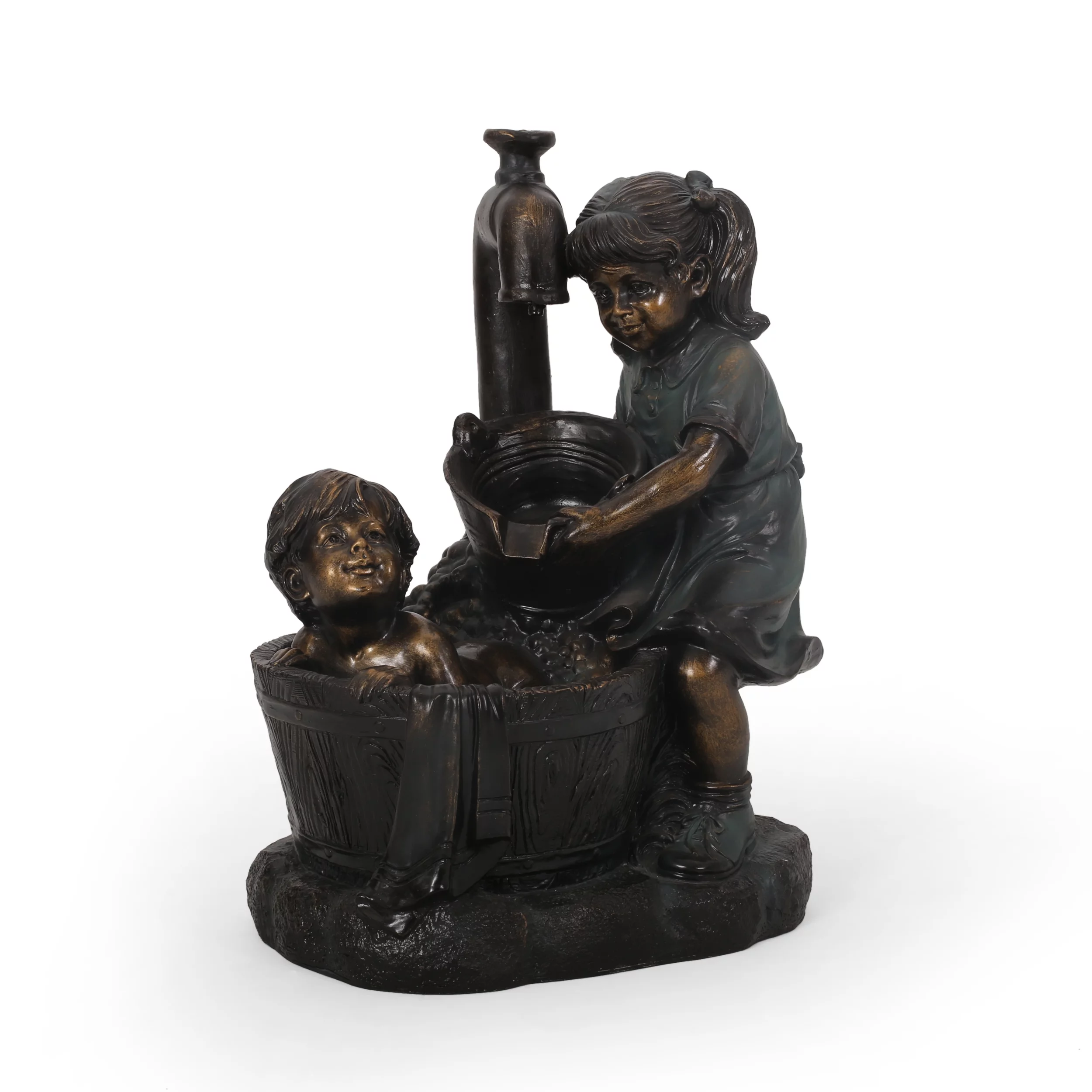 Kingsbridge Outdoor Resin Fountain, Bronze Dark Brown