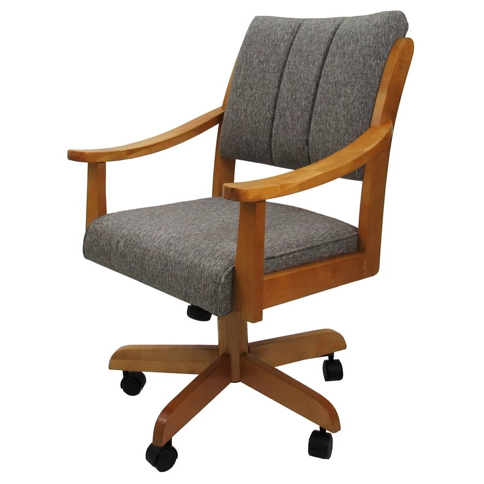 Casa Solid Wood Dining Caster Chair - Mojave Grey - Mojave Grey - Honey