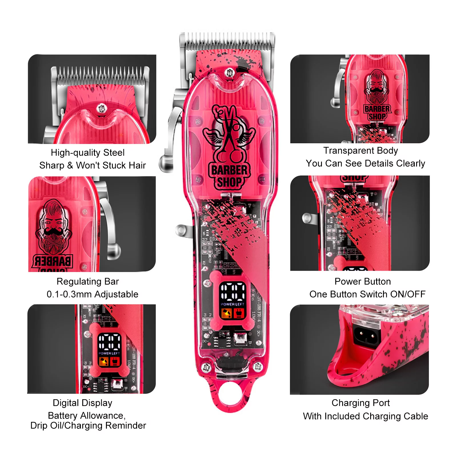 Walmeck Hair clippers,Haircut Cape Hair Kit 16 Combs Hair Clippers Kit Haircut Cape Clippers Hair Men's Combs Hair Kit Men's Haircut Kit Hair Comb Hair Kit Haircut Comb Salon Barbers