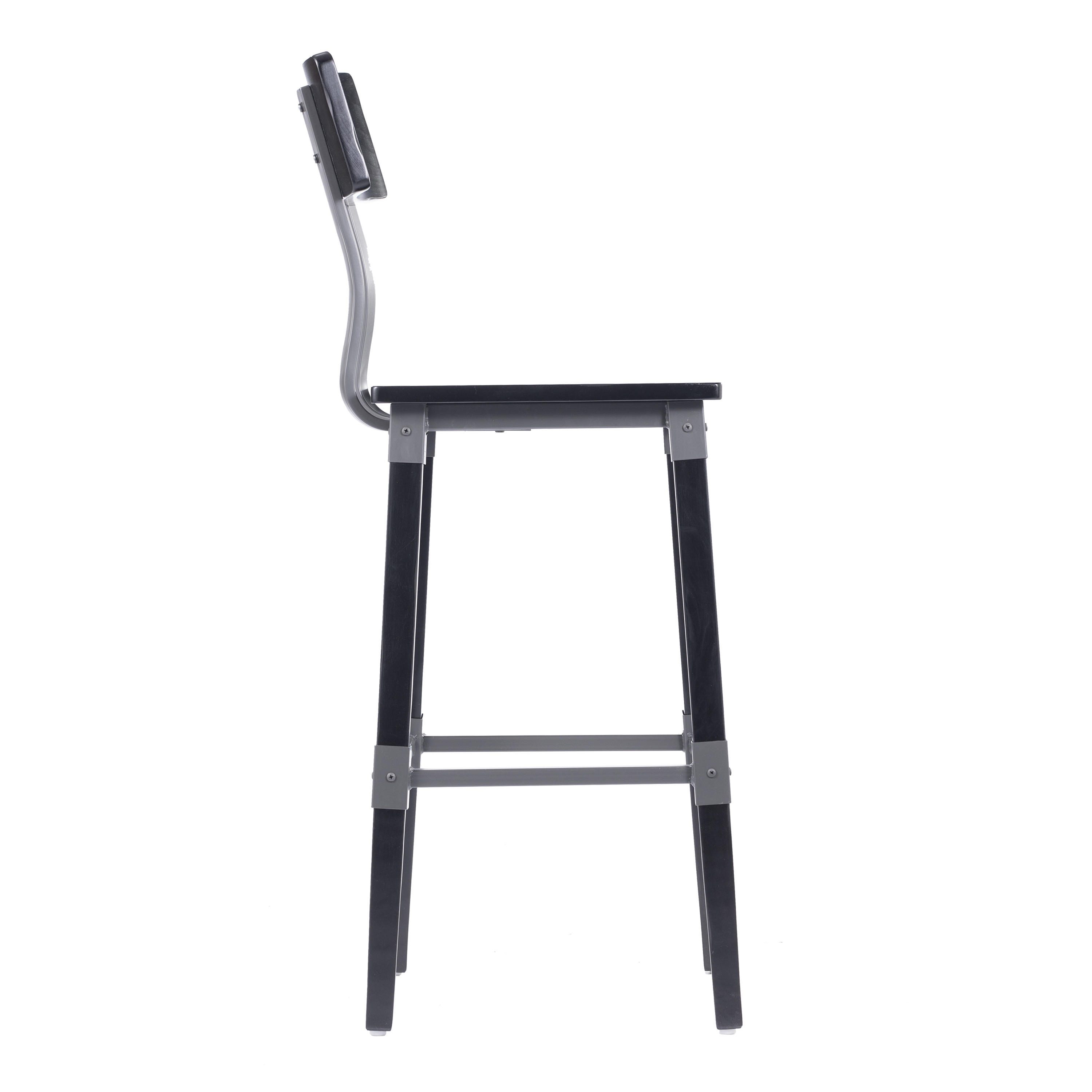 Flash Furniture 2 Pack Commercial Grade Rustic Black Industrial Wood Dining Barstool