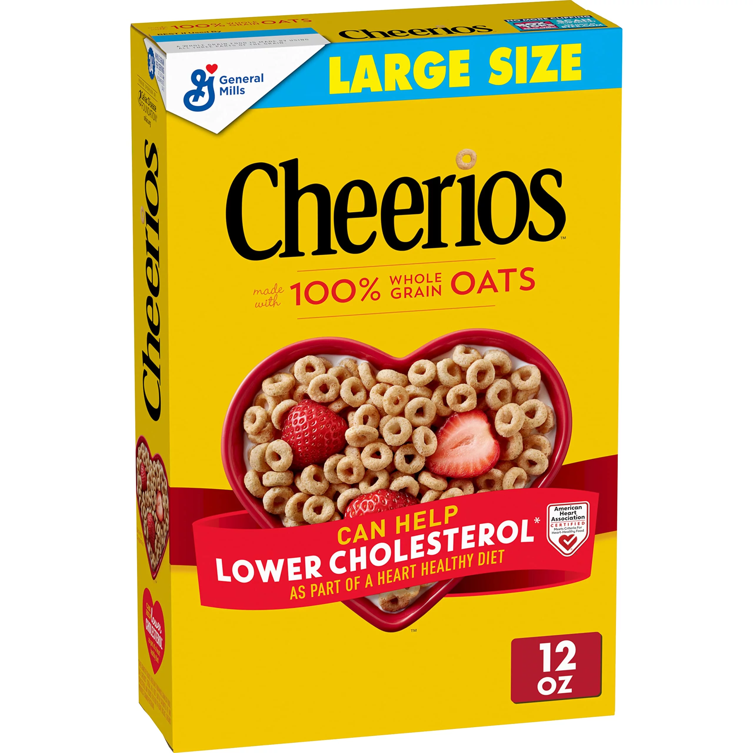 Cheerios Heart Healthy Cereal, Gluten Free Cereal With Whole Grain Oats, Large Size, 12 Oz