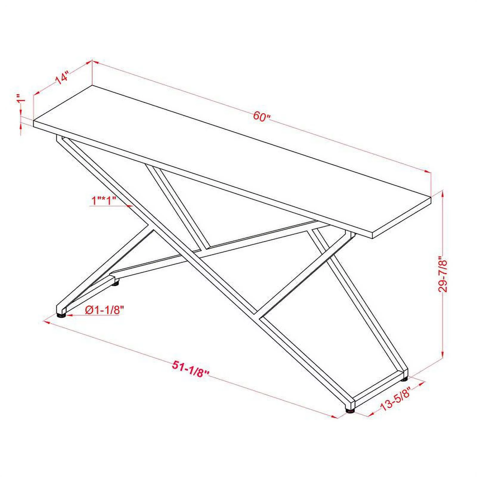Furniture of America Mergo Wood Rectangular Console Table in Chrome and White