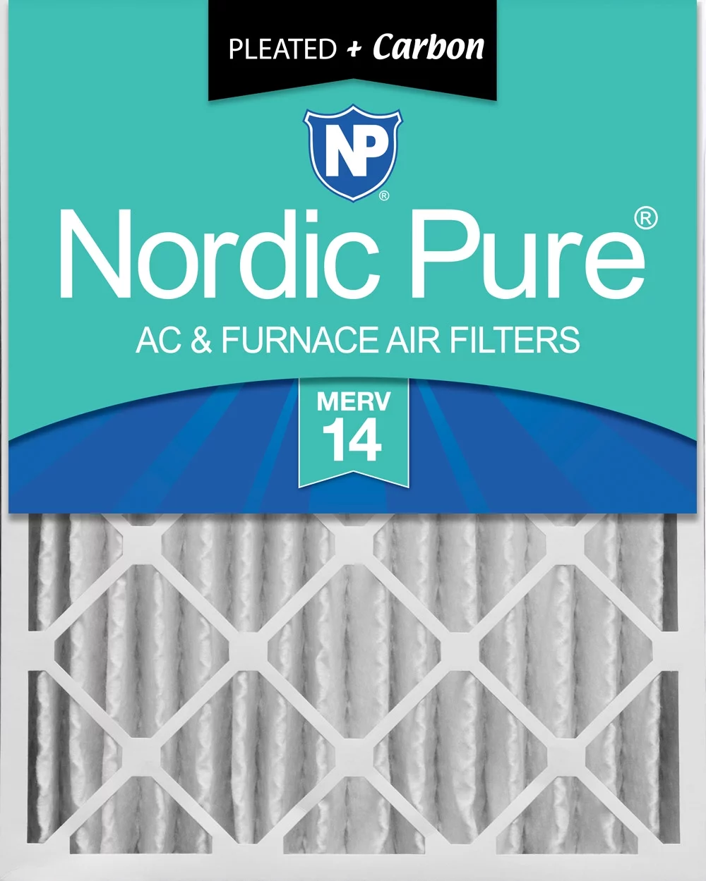 Nordic Pure 12x24x4 (3 5/8) Pleated Air Filters MERV 14 Plus Carbon 1 Pack