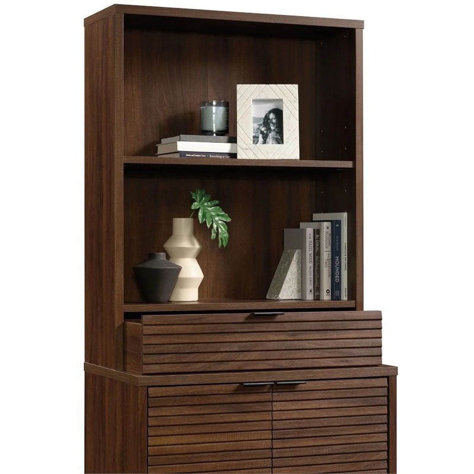 Home Square 2-Piece Set with 2 Drawer Lateral File & Library Hutch