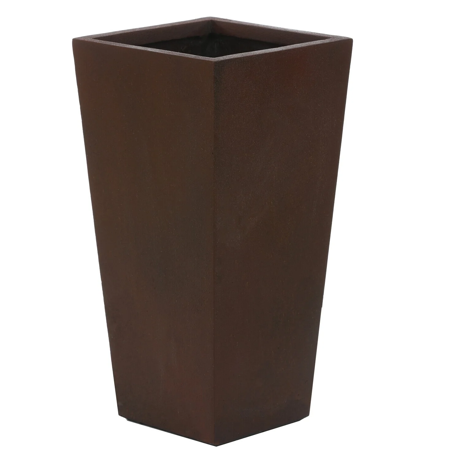 HomeStock Old World Opulence Rustic Brown Mgo 24.2In. H Tall Tapered Square Planter