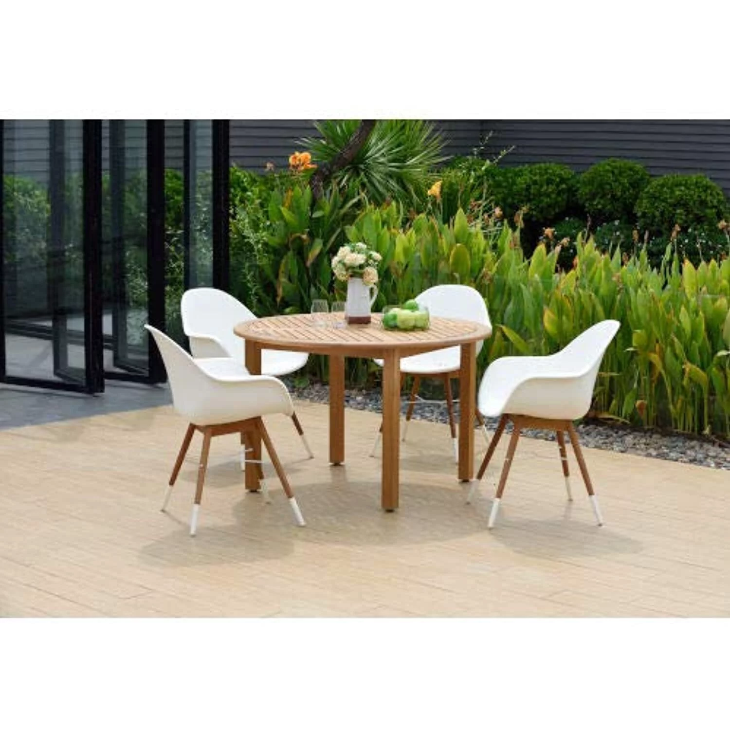 Amazonia 5pc Teak Finish Patio Dining Set