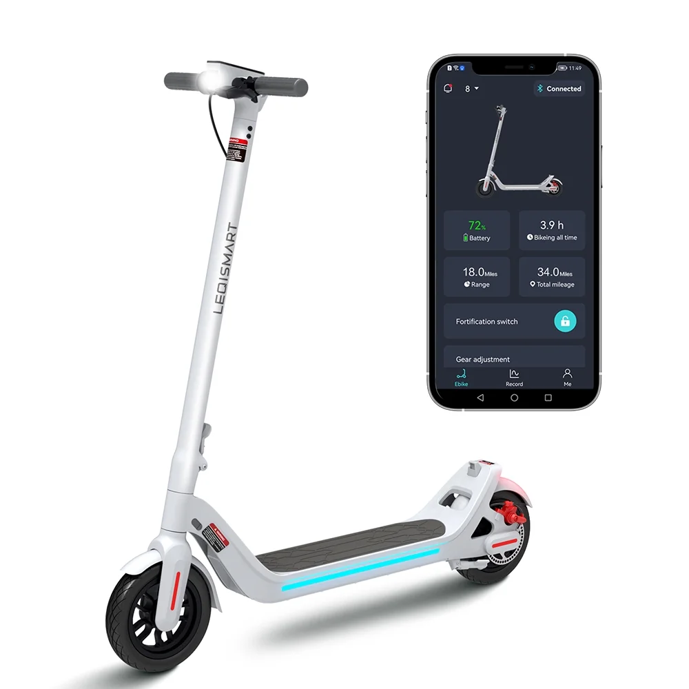 LEQISMART Electric Scooter for Adults & Teenagers, 25 Miles Range, 350W Motor and 10.4AH Battery, 9 INCH Folding Commuter E-Scooter, App Control