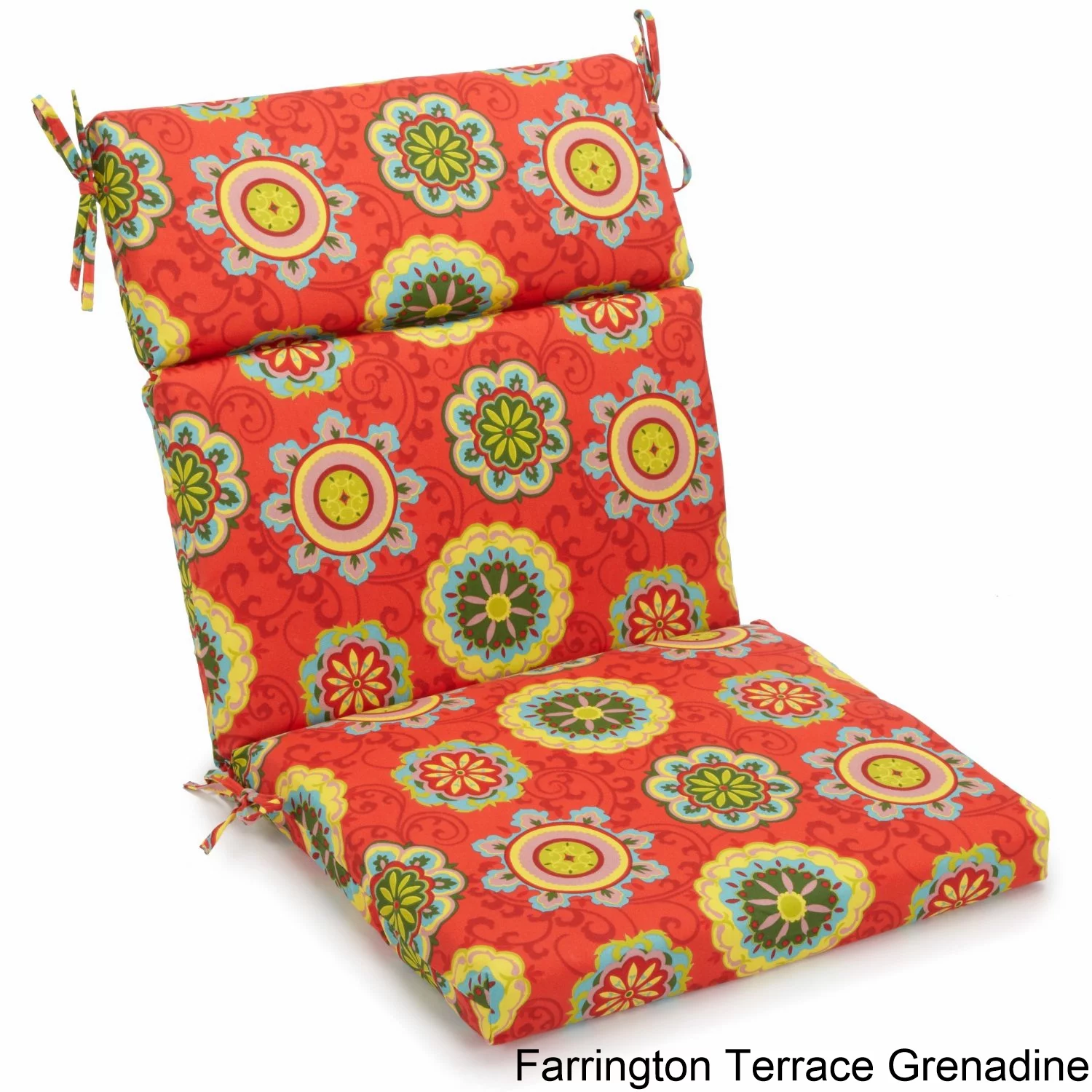 Blazing Needles 22-inch by 45-inch Three-section Outdoor Seat/Back Chair Cushion Farrington Terrace Grenadine 45 x 22