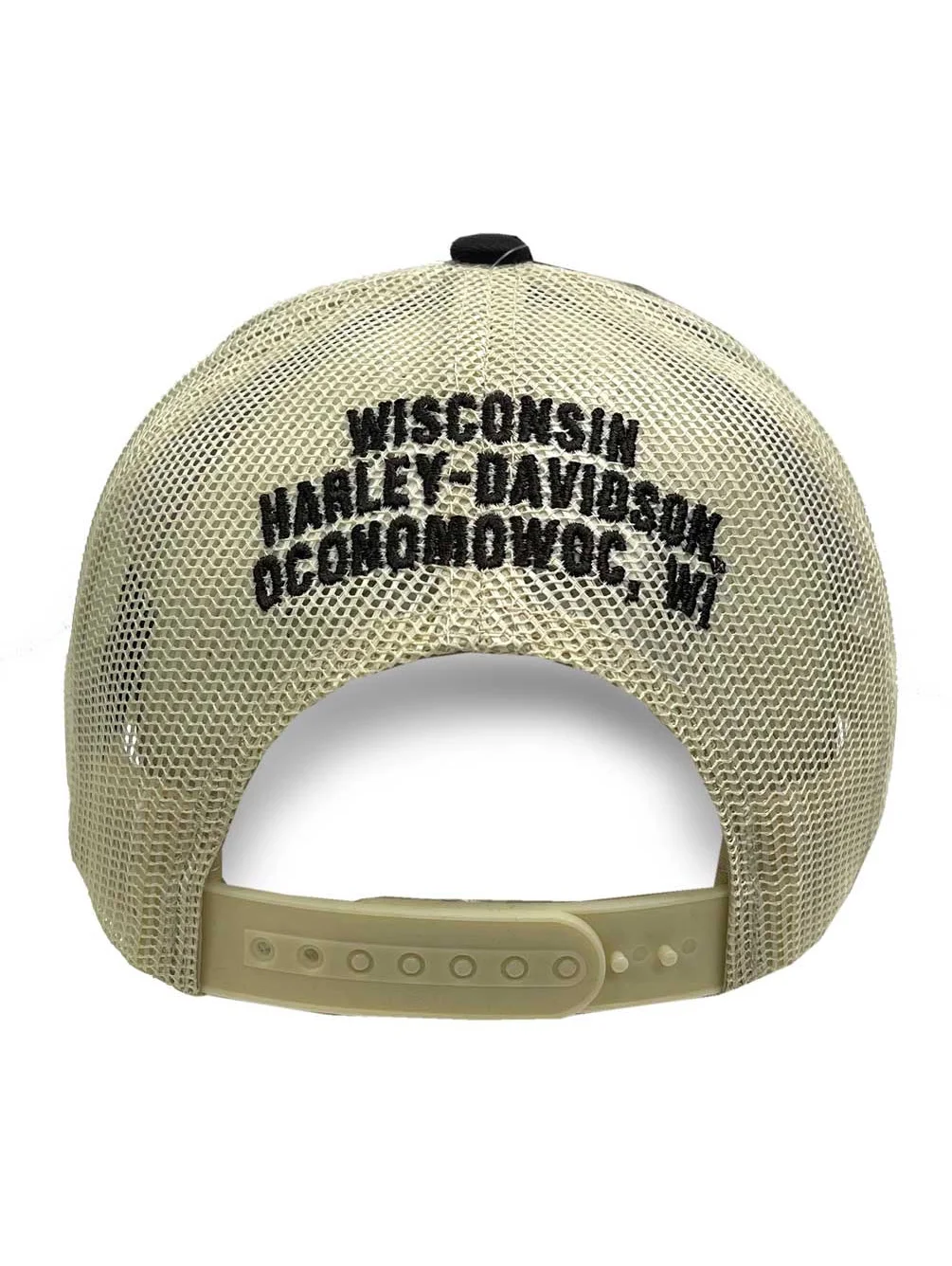 Harley-Davidson Men's Baseline Adjustable Snapback Mesh Trucker Hat - Brown, Harley Davidson