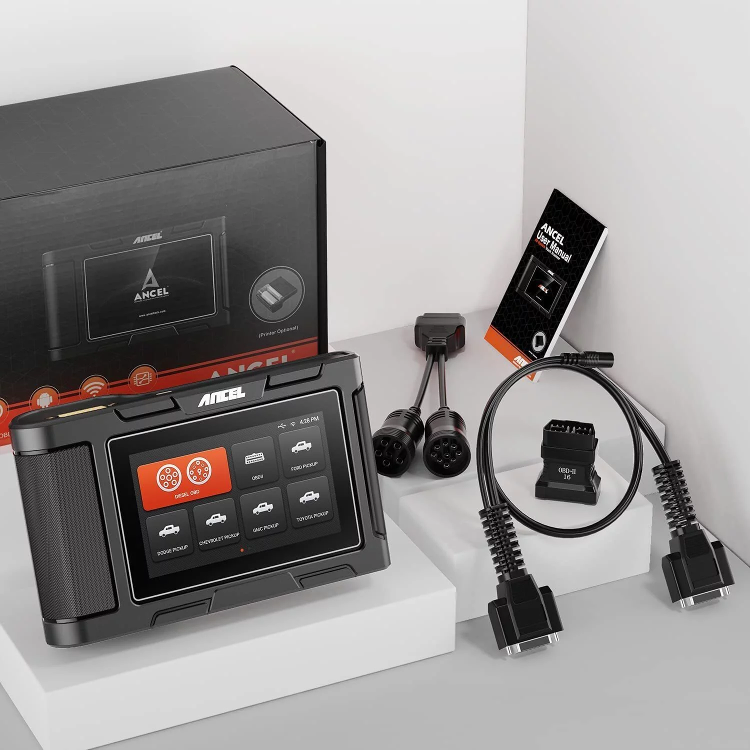 ANCEL HD3500 All System Bidirectional Pickup Light Duty Truck 2 in 1 OBD2 Scanner Diesel Scanner 12V/24V Diagnostic Tool