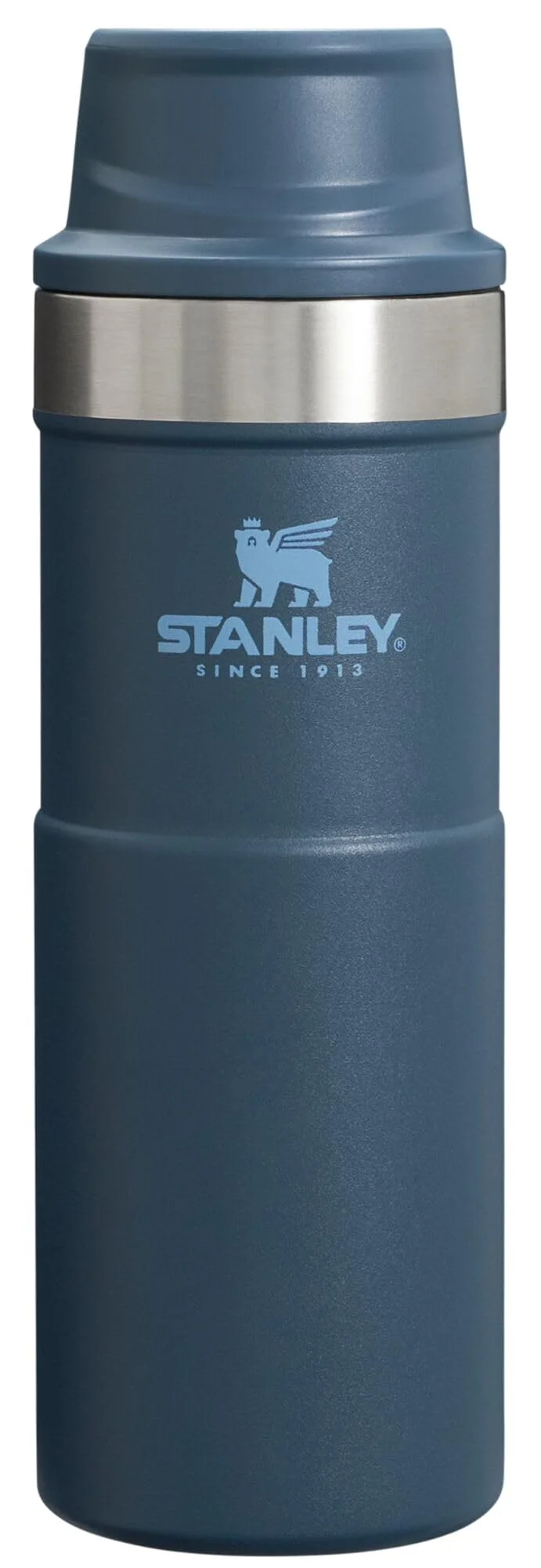 Stanley Classic Trigger Action Travel Mug  Leak Proof + Packable Hot & Cold Thermos  Double Wall Vacuum Insulated Tumbler for Coffee, Tea & Drinks  BPA Free Stainless-Steel Travel Cup, 16 Oz, Navy