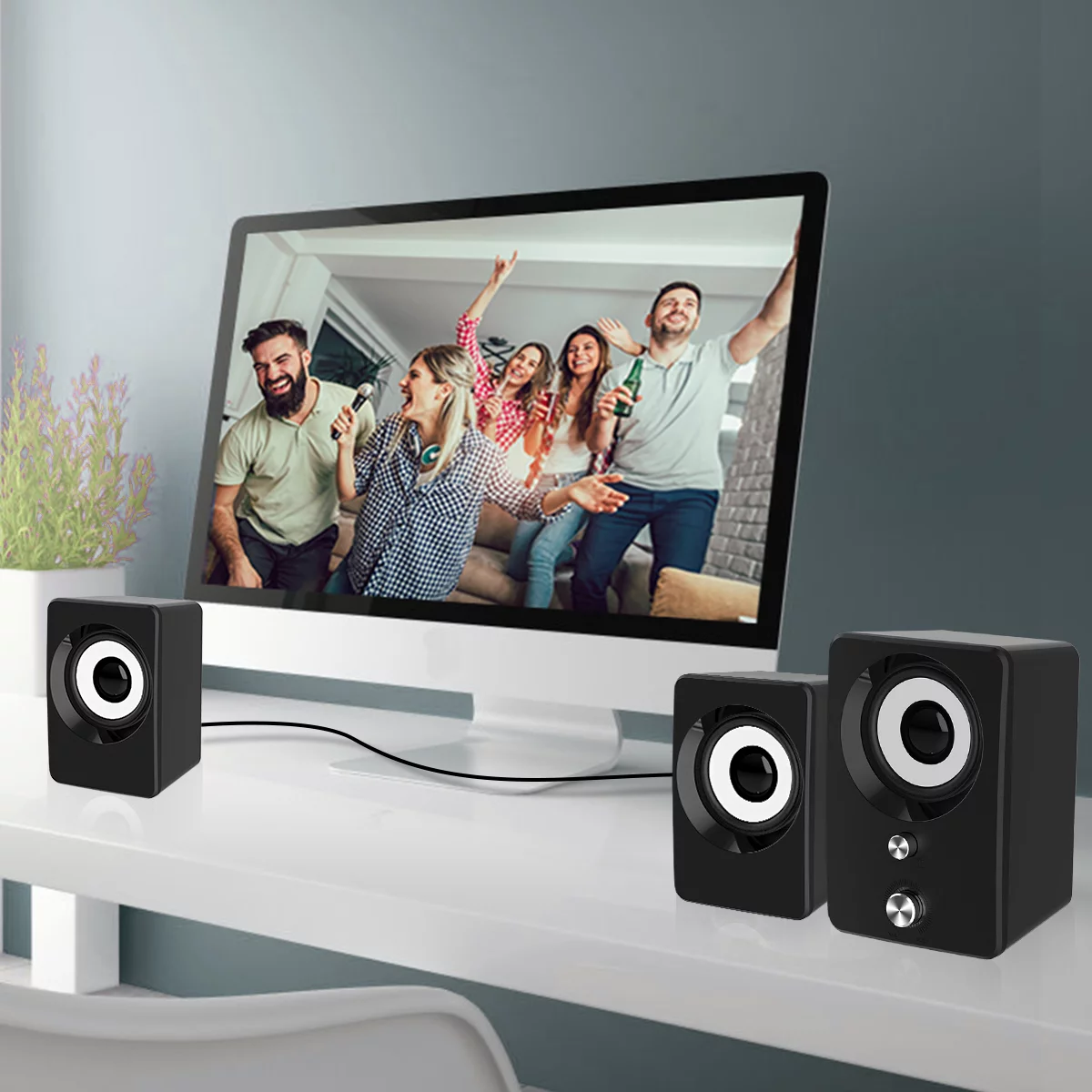 Marboo Wired Computer Speakers with Subwoofer 2.1 for Desktop, Laptop, USB Powered and 3.5mm-Aux