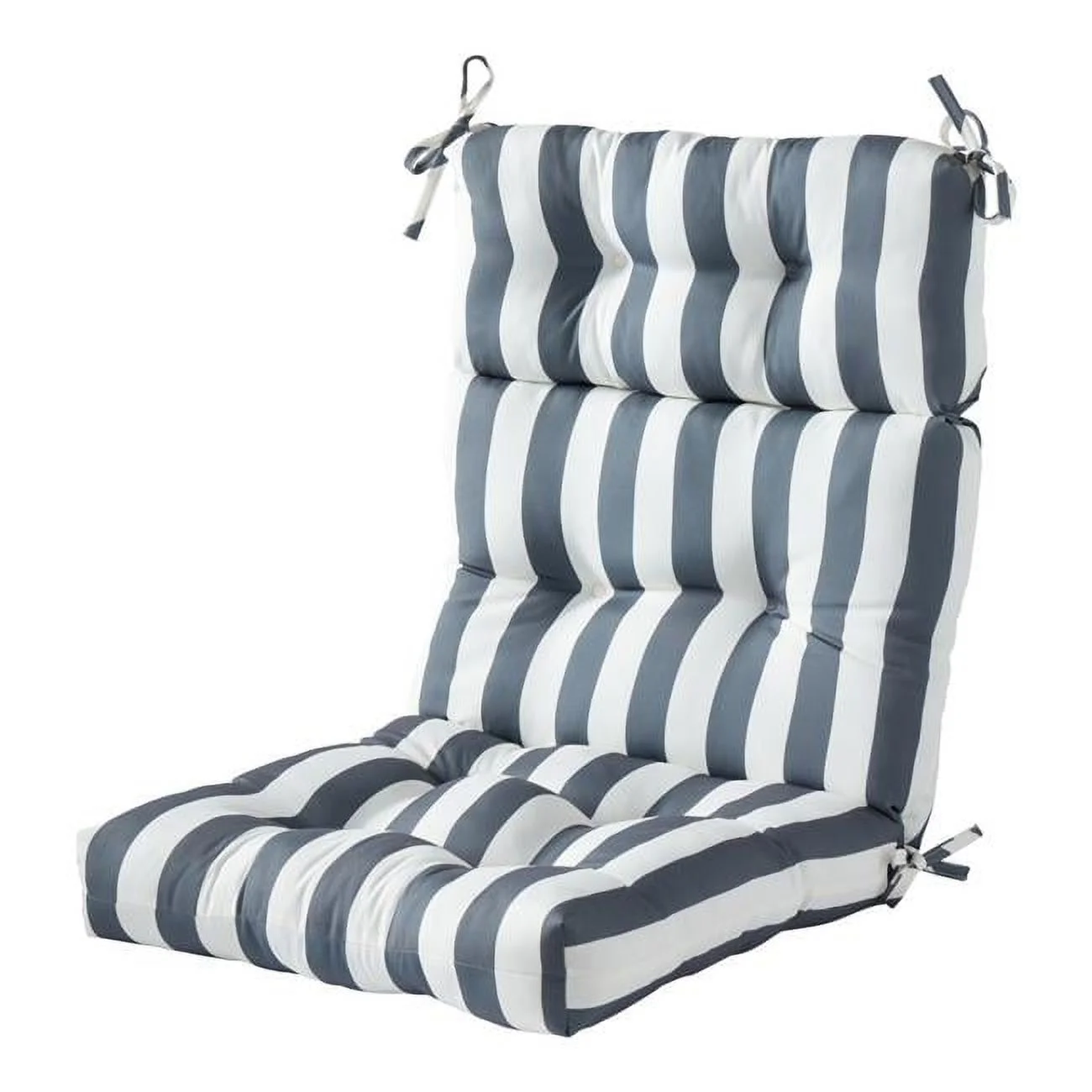 Greendale Home Fashions AZ4809-CANOPY-GRAY 44 x 22 in. Outdoor High Back Chair Cushion, Canopy Stripe Gray
