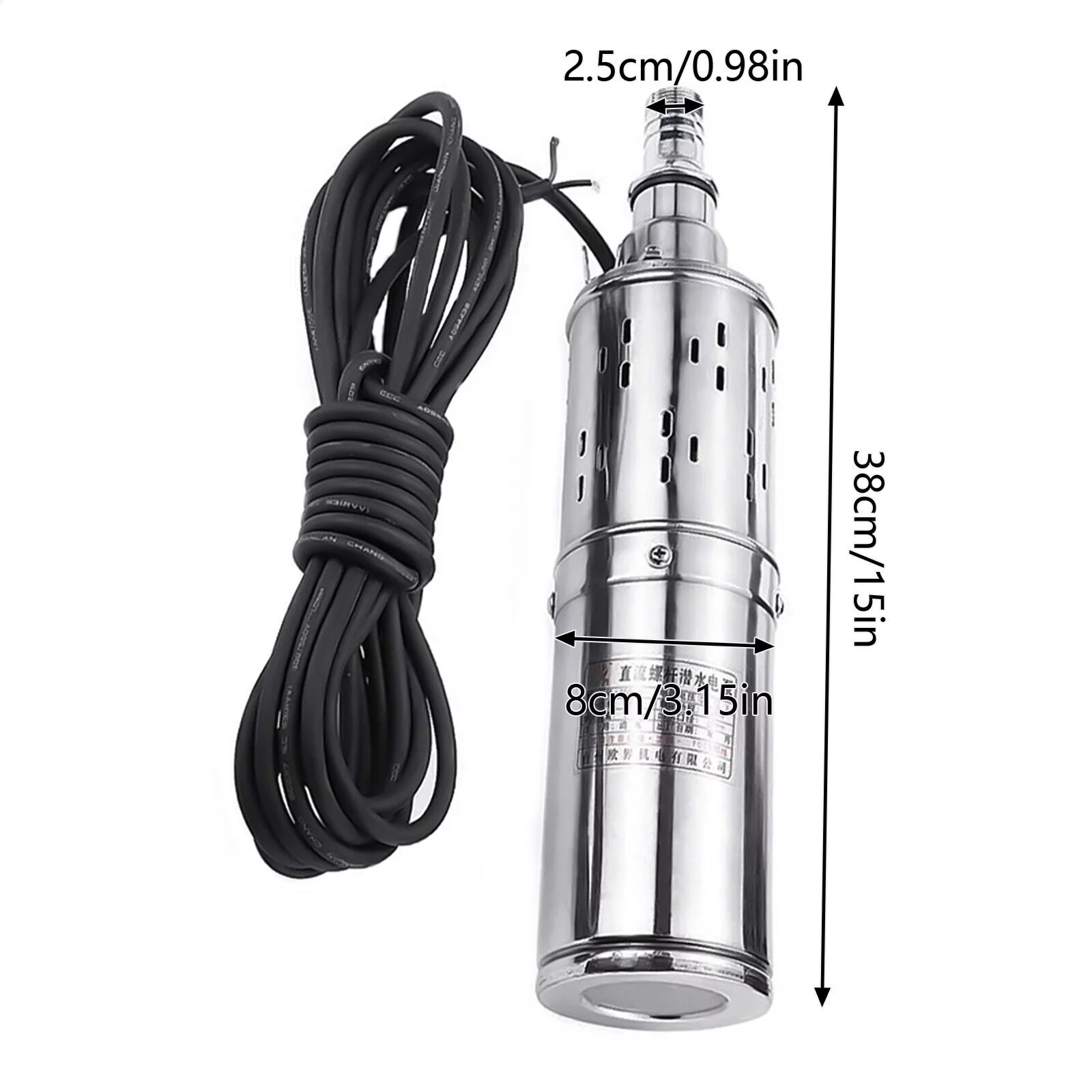Pump Electric Deep Well Solar Submersible Water Pump DC12V Farm Ranch Well Water Pump DC Solar Deep Well Hole Power Water Pump Stainless Farm Submersible Power Pump Submersible Deep Well Water Pump