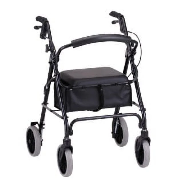 Rollator Nova Zoom 22 Aluminum Rolling Walker Weight Capacity 300 lbs (Black)