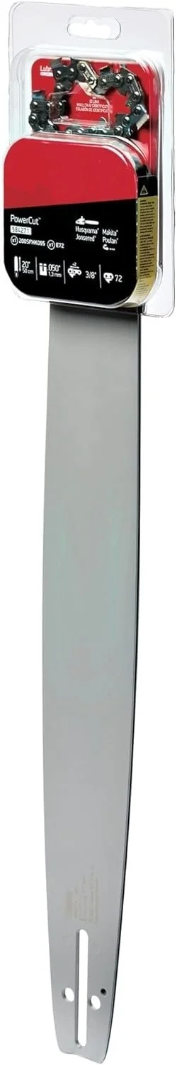 584271 Chainsaw Guide Bar & Chain Combo, PowerCut Replacement Bar Length 20