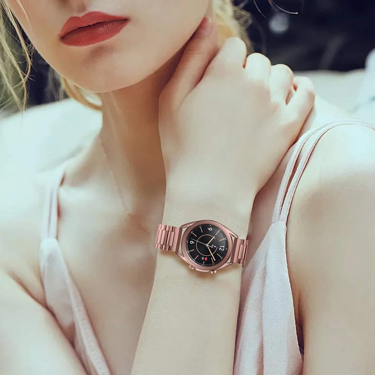 Watch s Compatible with Samsung Galaxy Watch 3 41mm Mystic Bronze Stainless Steel Metal Galaxy Watch 3