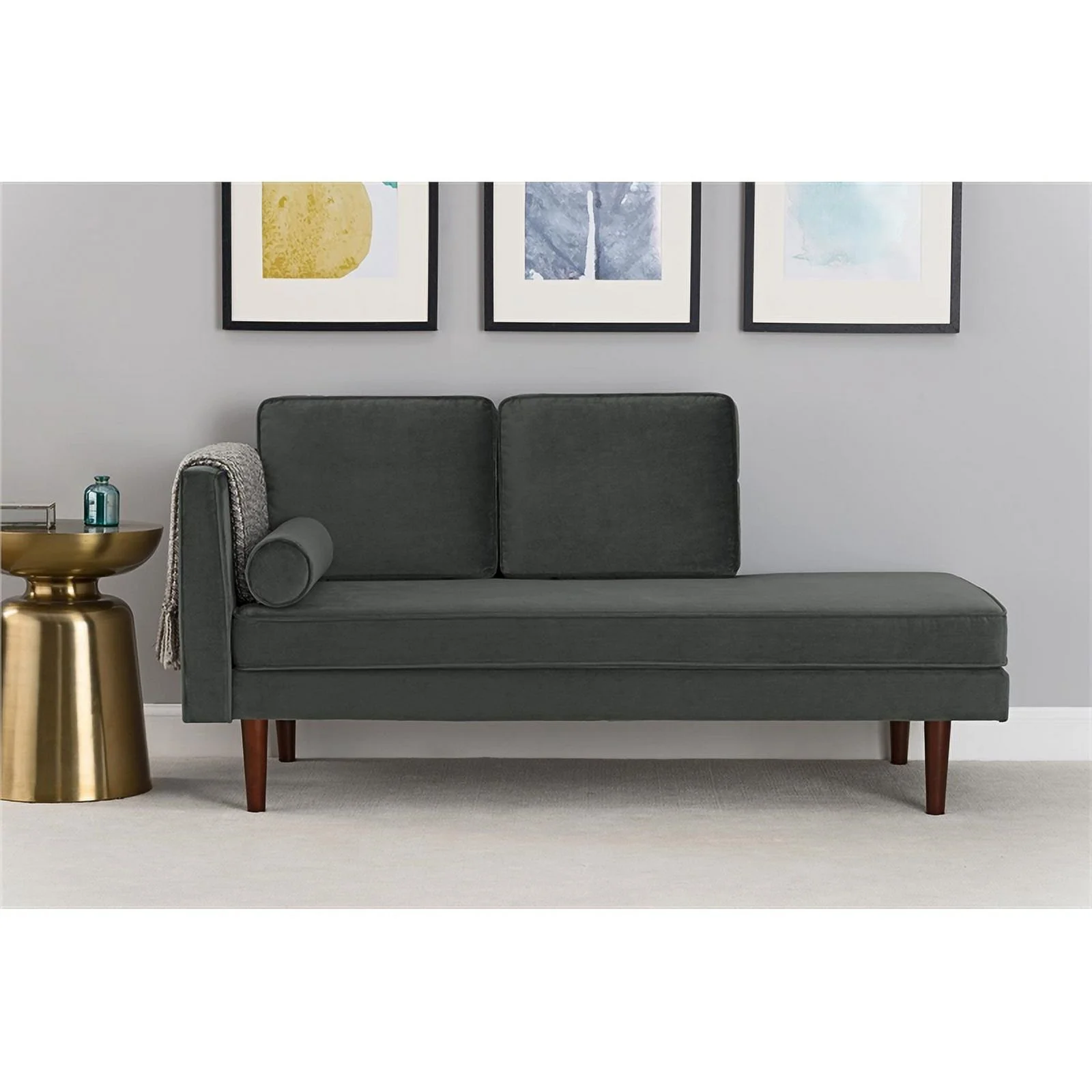 Nico Upholstered Daybed  in Gray Velvet