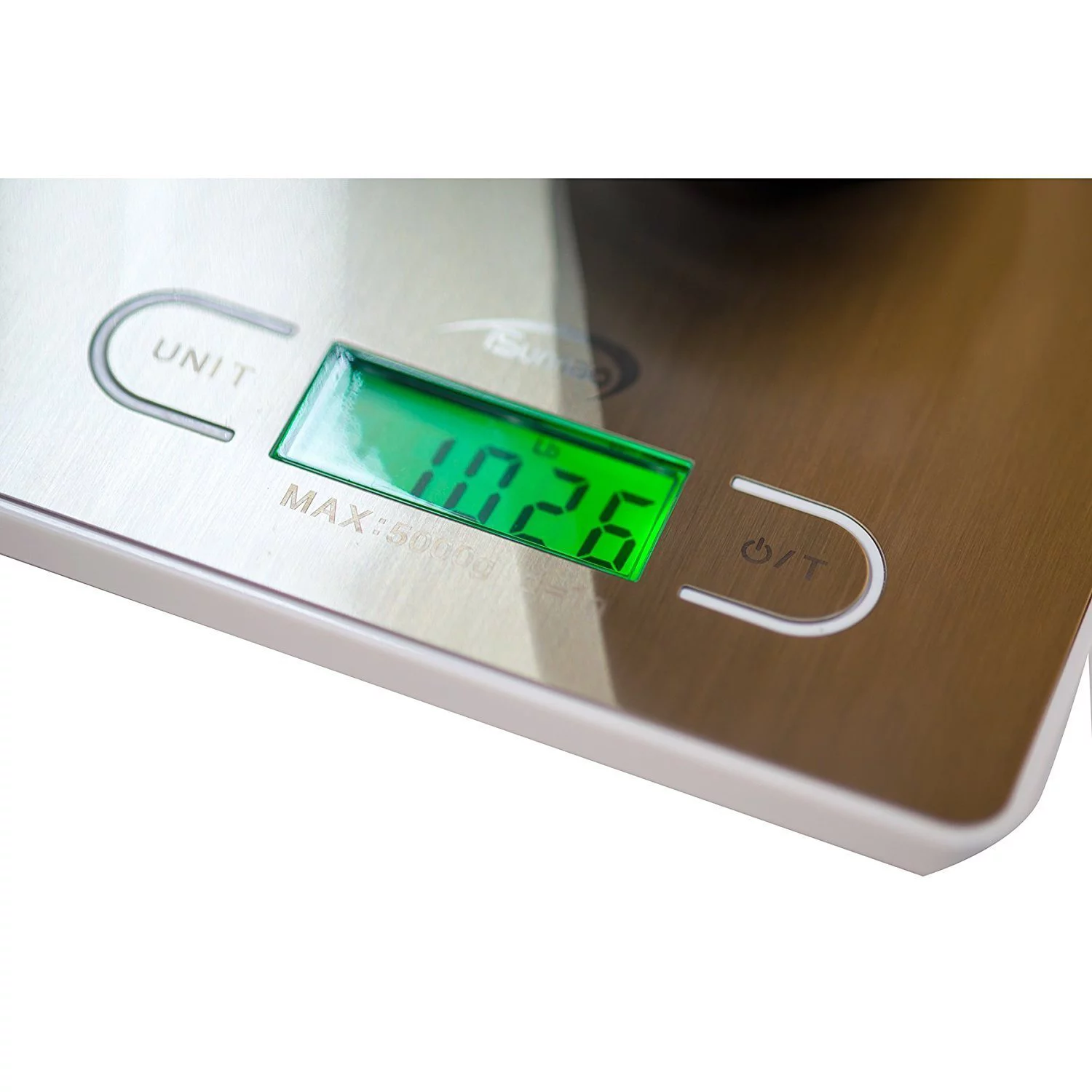 iSunnao Electronic Digital Kitchen Scale Small Sleek Design Food Weighing in Grams Ounces and Pounds, up to 11 lb. (5 Kg), White