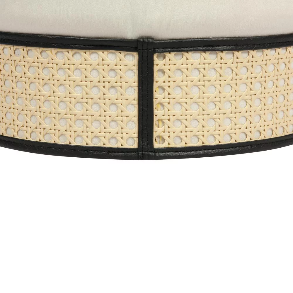 Ivy Cream Velvet Ottoman