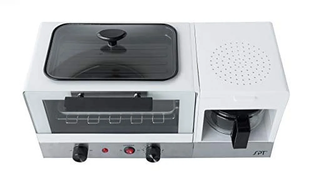 BM-1120W: 3-in-1 Breakfast Maker, Stainless Steel & White