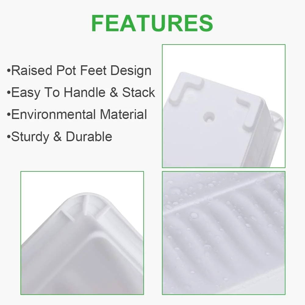 Torubia 3 Packs 17 Inches White A Flower Pot Plastic Vegetable Planters , for Windowsill, Patio, Garden, Home Décor, Porch