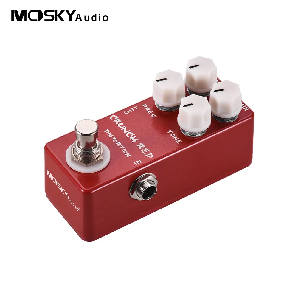 MOSKYAudio Distoon Guitar Effect Pedal Crunch Red Full Metal Shell True Bypass
