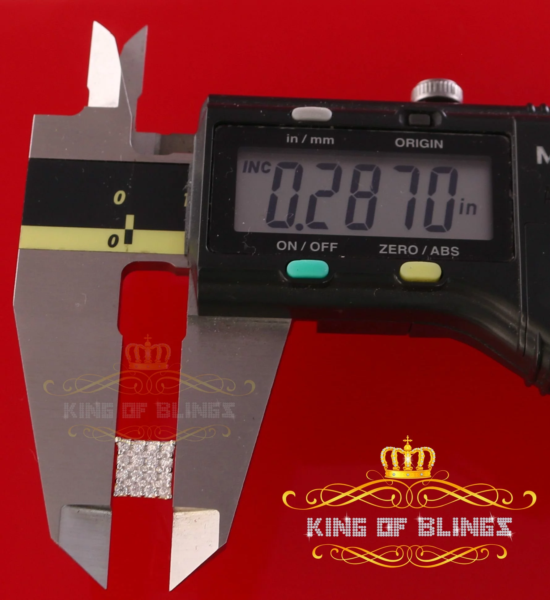 King of Bling's 0.88ct Cubic Zirconia 925 Yellow Sterling Silver Women's Hip Hop Square Earrings