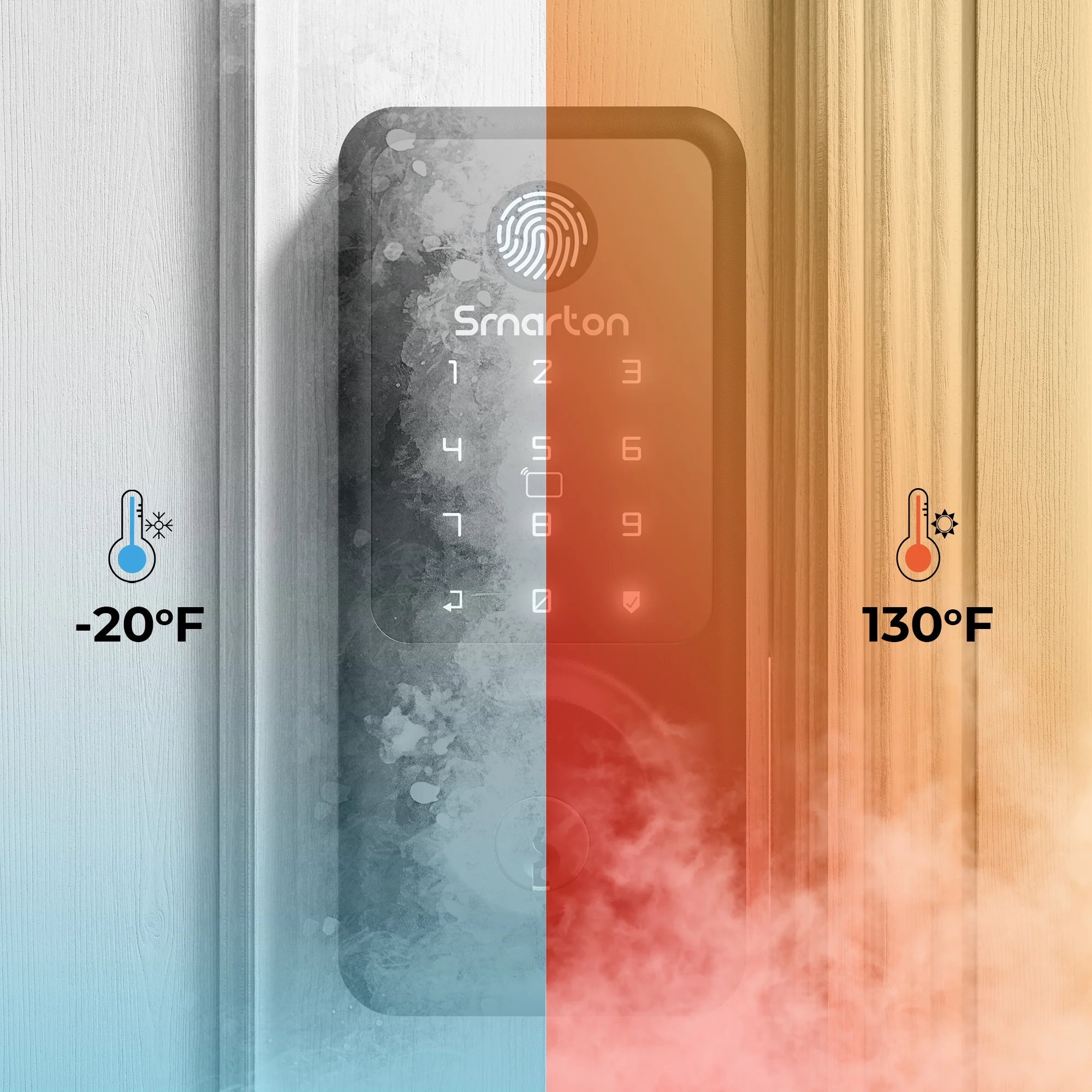 Smarton Fingerprint Door Lock Built-in WiFi Deadbolt, Keyless Entry Door Lock with Touchscreen Keypad, Digital Smart Door Lock