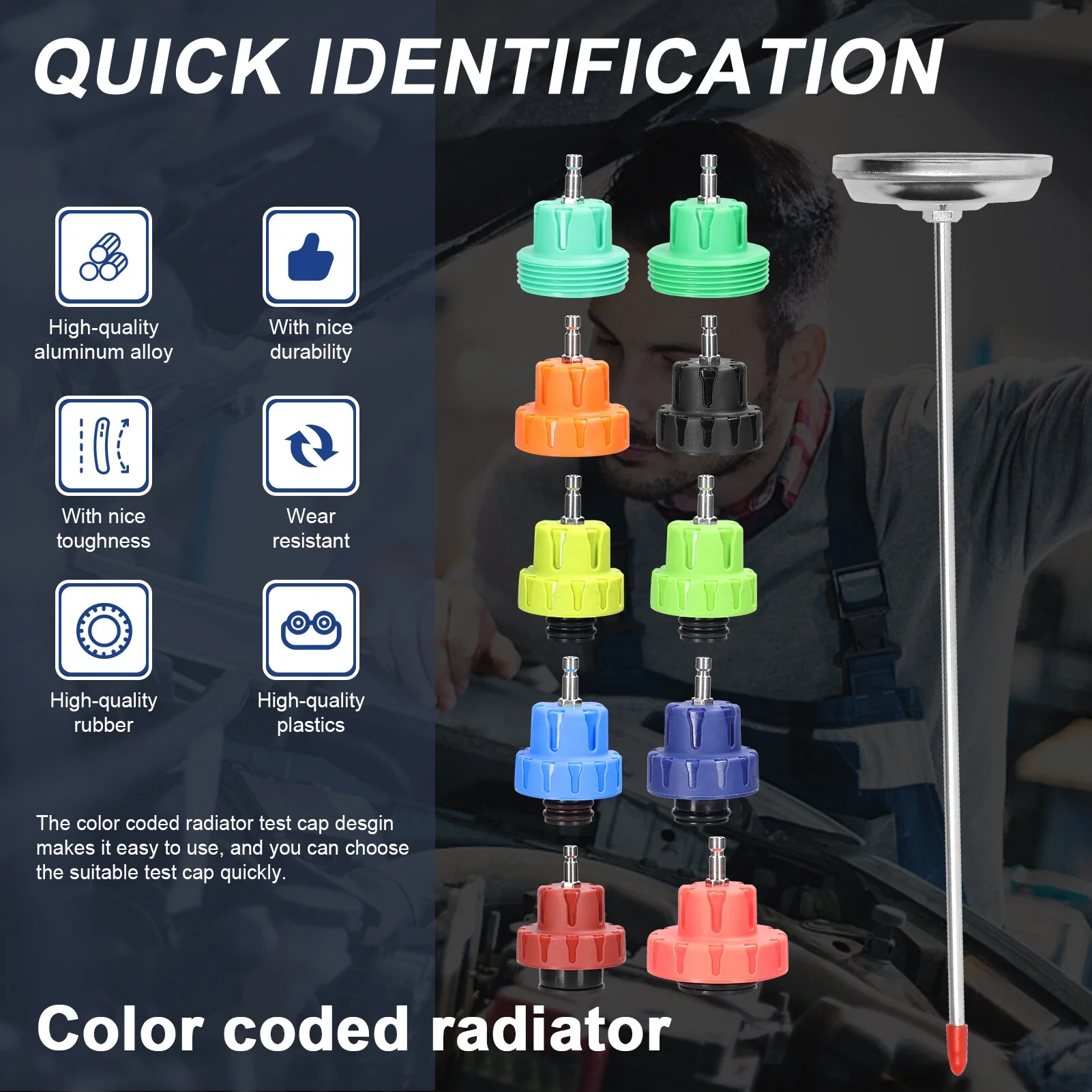 Universal Car Tanks Leak Detection Automotive Leakage Detector Tool Radiator Water Pressure Tester Auto Air Conditioning Cooling Coolant Vacuum Purge Tool Kit