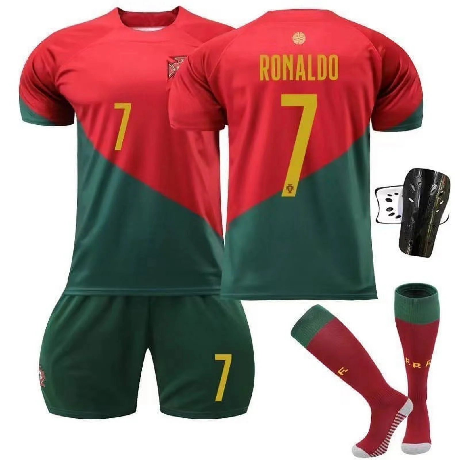 Euro 2024 Portugal Ronaldo Soccer Jersey Number #7 Ronaldo Soccer Fans Jersey Sport Jersey T-Shirt Shorts for Youth and Adults