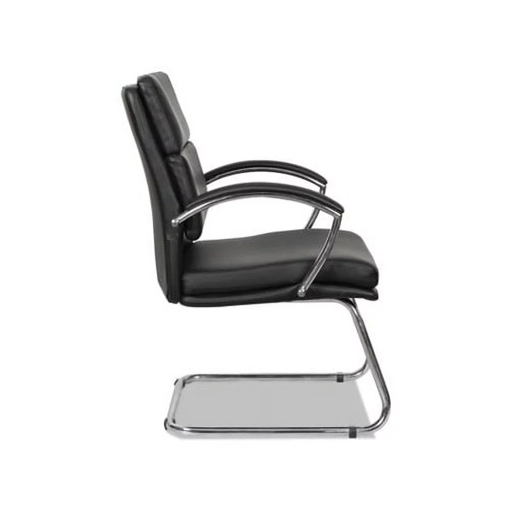 Neratoli Slim Profile Guest Chair 23.81'' x 27.16'' x 36.61'', Black Seat/Black Back, Chrome Base