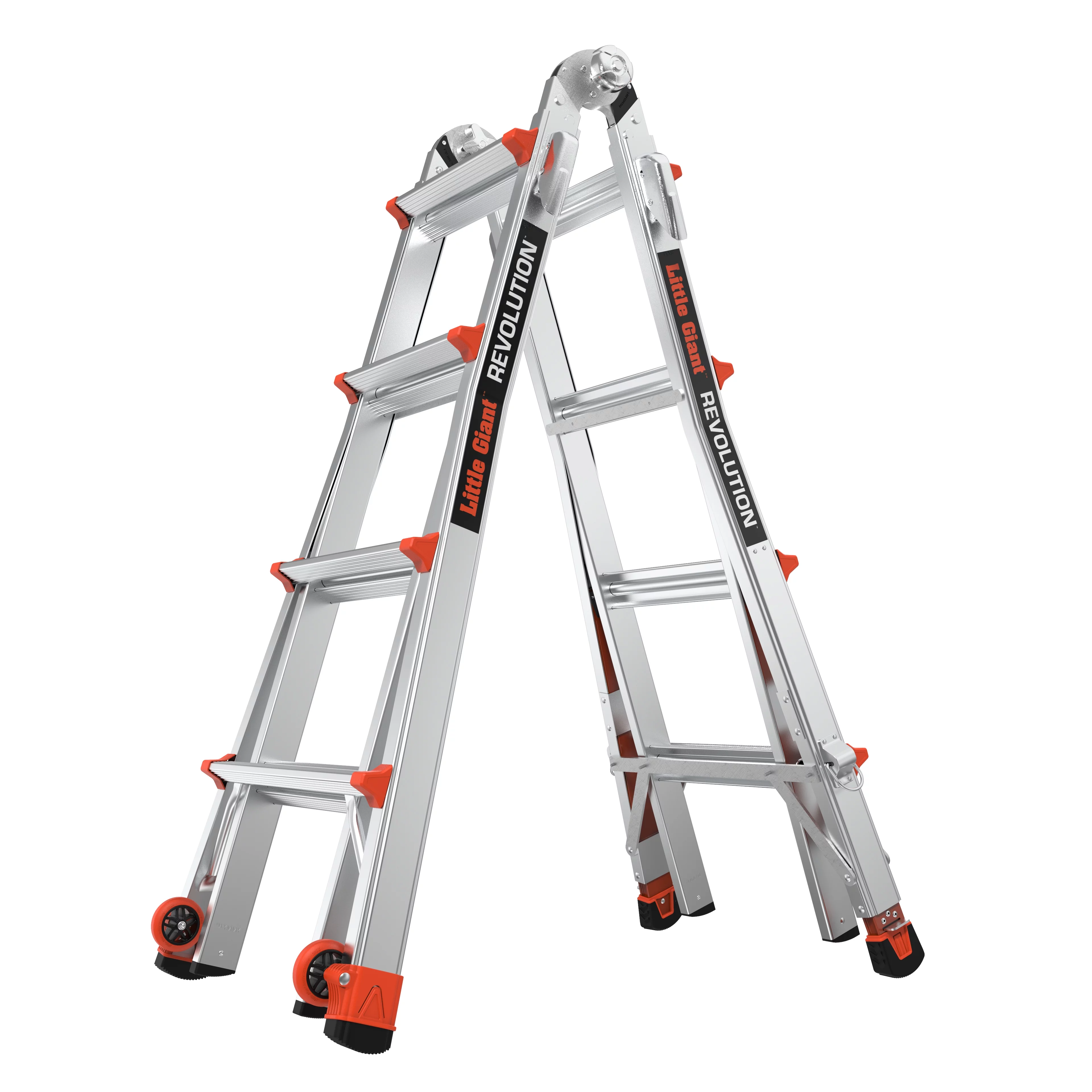 Little Giant Ladder Systems Revolution 15' Aluminum Multi-Use Ladder, 300 lbs. Rated, with Leg Levelers