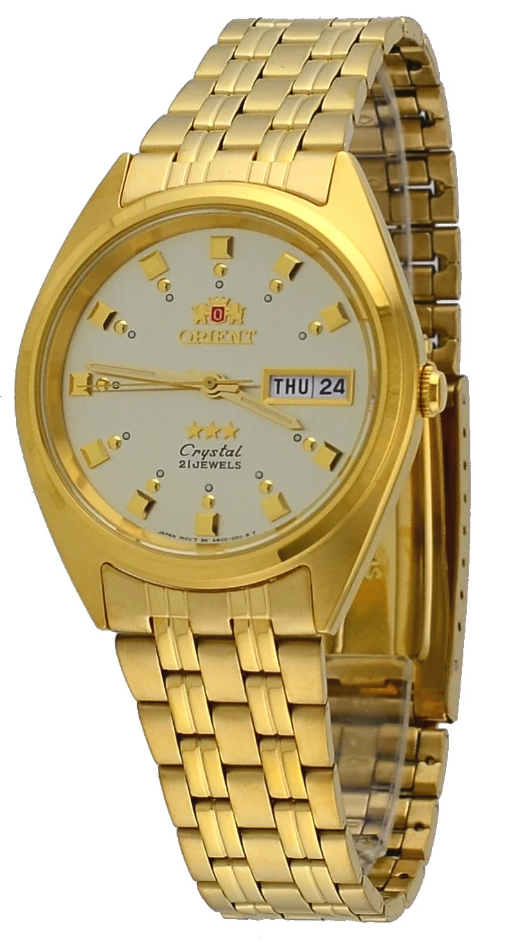 Orient FAB00001C Men's 3 Star Standard Gold Tone Gold Dial Automatic Watch