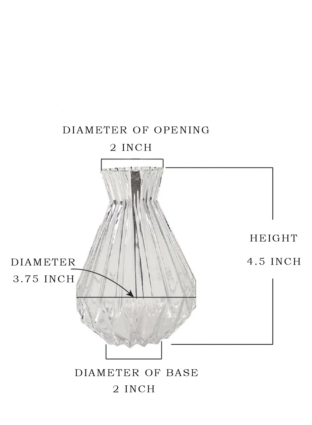 Serene Spaces Living Set of 4 Glass Bud Vases, Measures 4.5