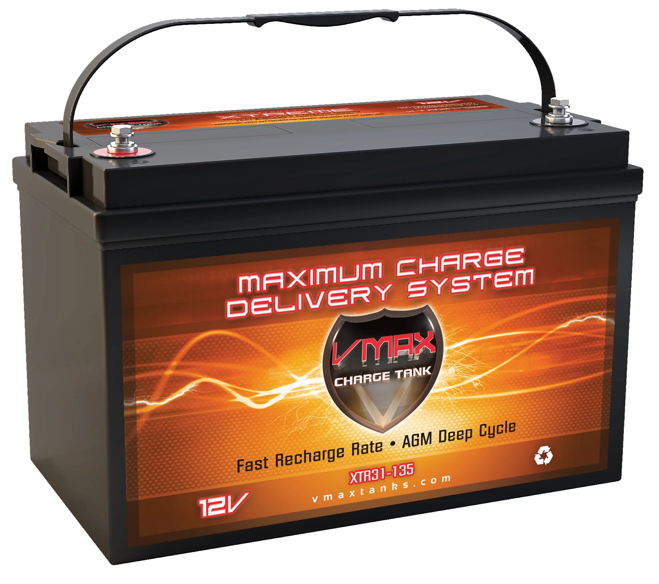 Vmaxtanks XTR31-135 for G3 Pontoon Group 31 Agm 12V Marine Deep Cycle Battery