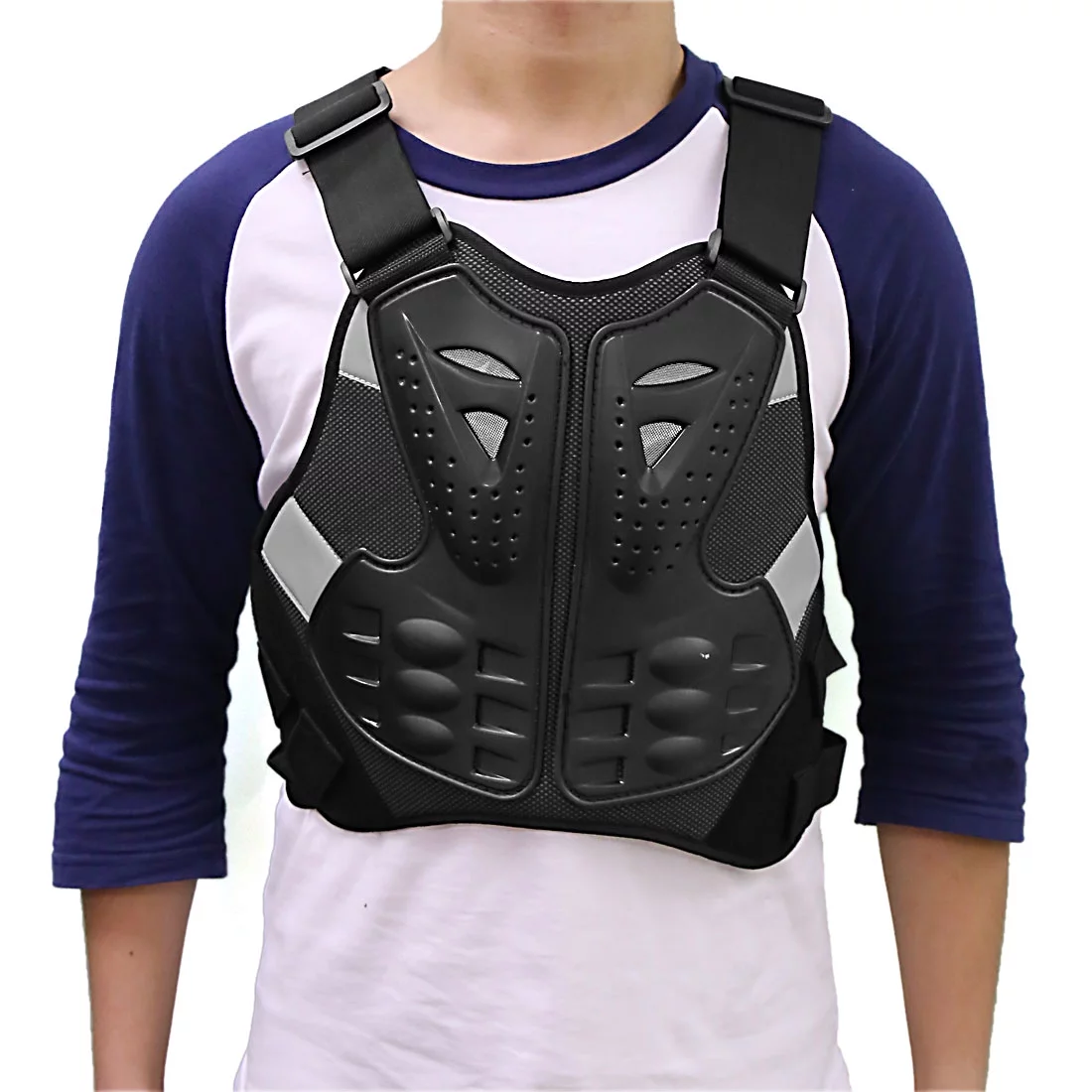 Unique Bargains Black Adult Motorcycle Protective Body Armor Vest Guard Protector Jacket Gear XL