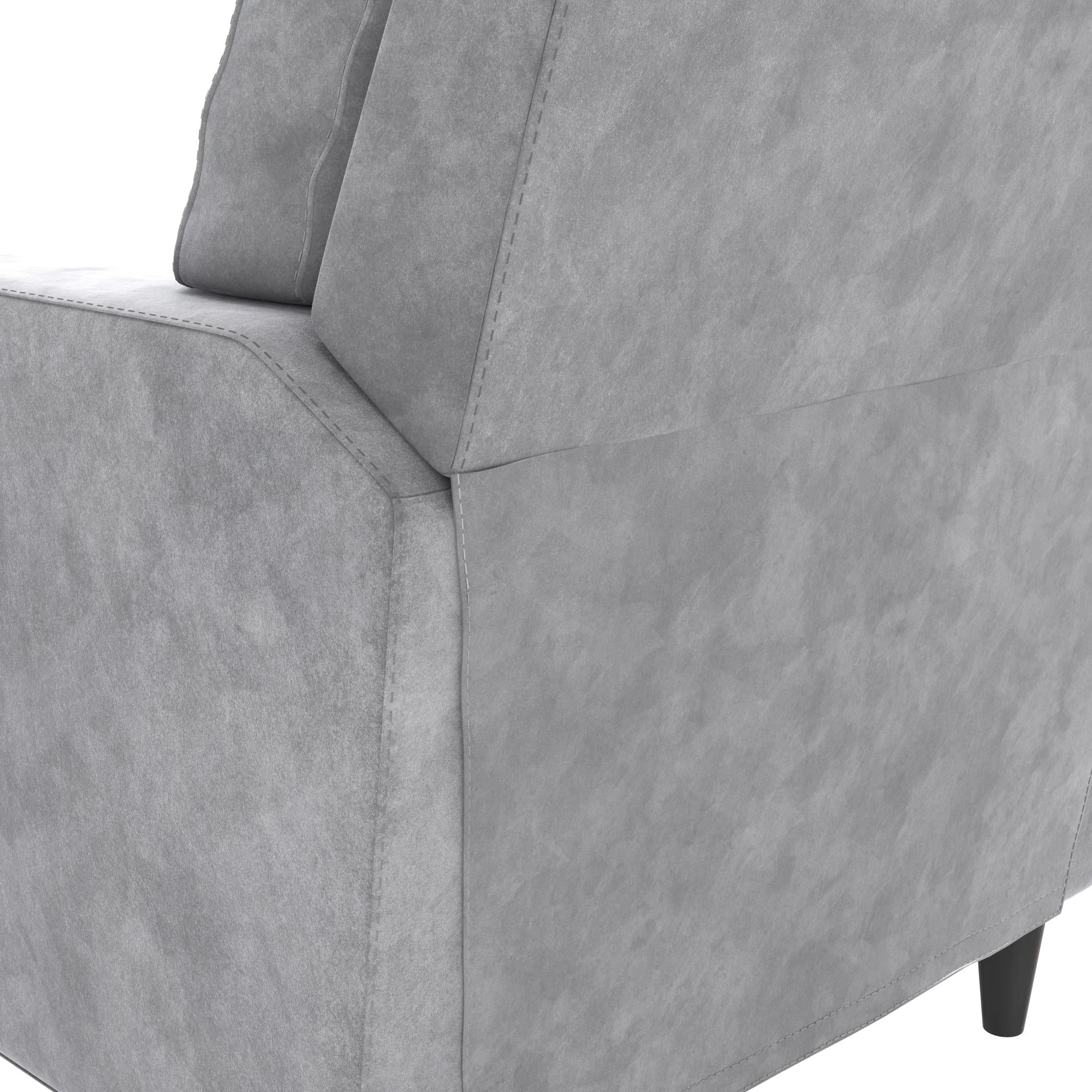 Novogratz Lana Pushback Recliner, Light Gray Velvet