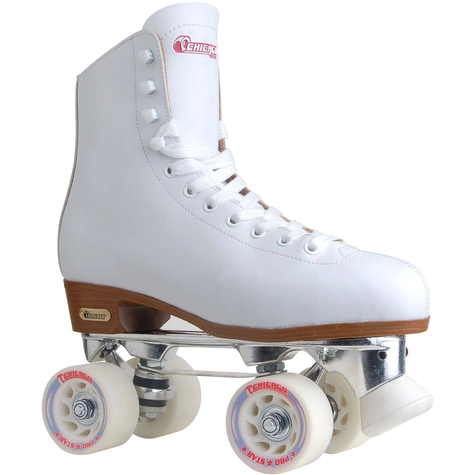 Pre-Owned Chicago Skates CRS80009 Ladies' Deluxe Quad Roller Skates White Classic Rink Skate, Size 9 (Good)