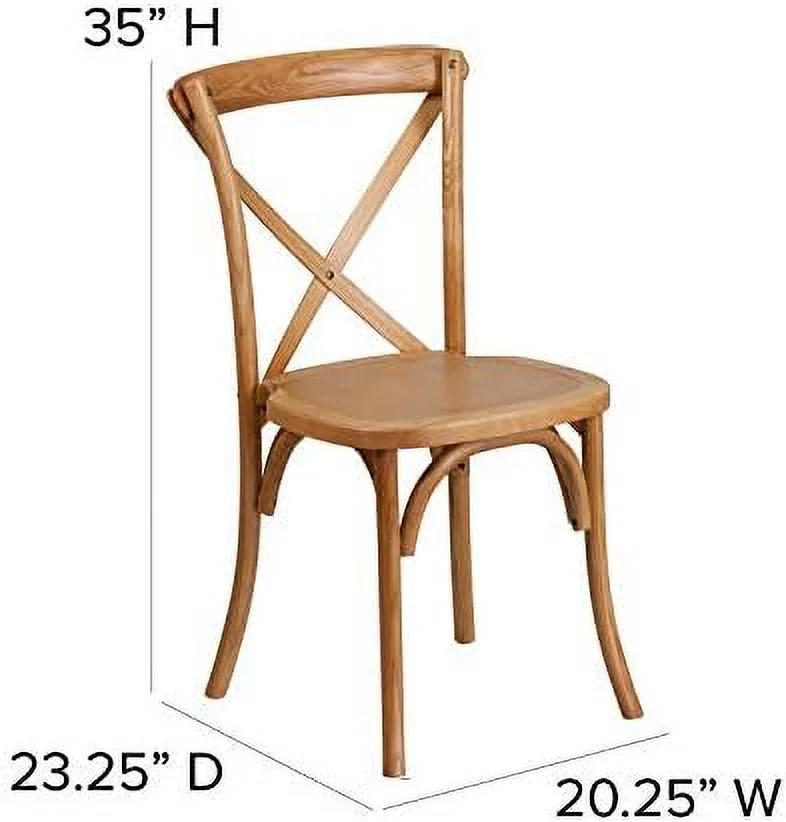 ZFGSUIJN Stackable Early American Wood Cross Back Chair