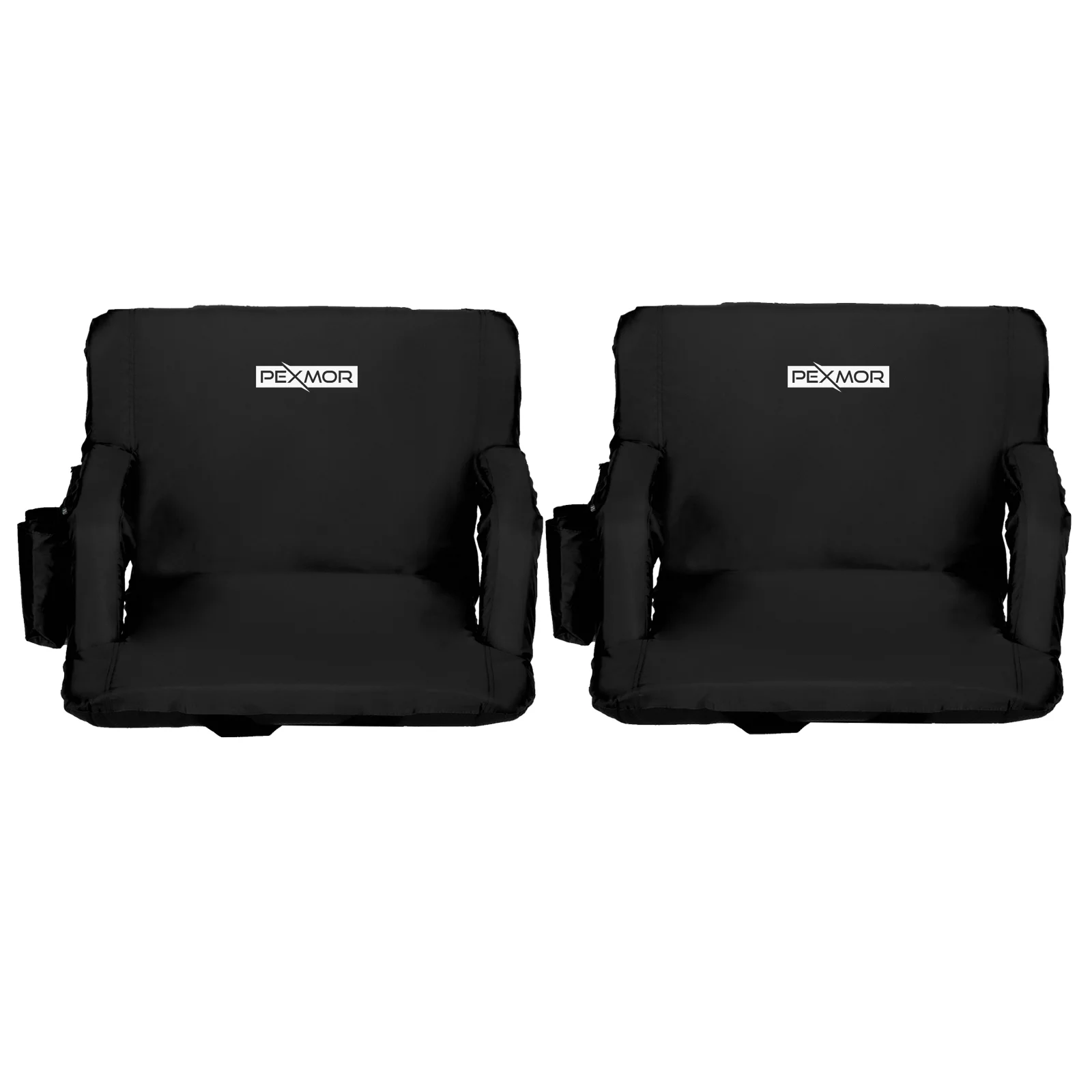 PEXMOR 2-Pack Stadium Seat for Bleachers with Back Support & Carrying Bag, Portable Reclining Cushion, Standard 21'' Width