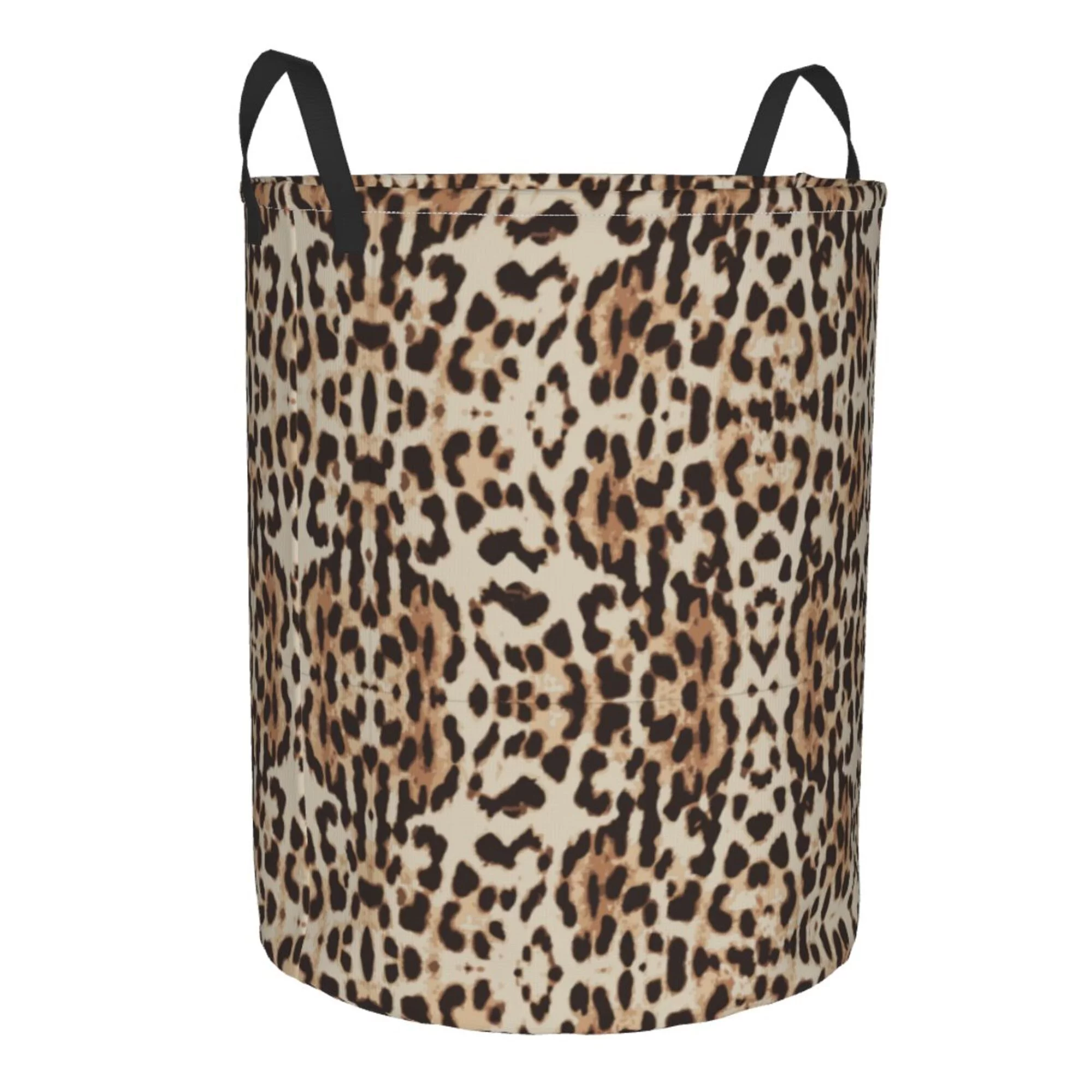 ZICANCN Stylish Leopard Print Laundry Basket Organizer, Dirty Clothes Hamper for Bathroom Kids Girls Boys Laundry Hamper Small