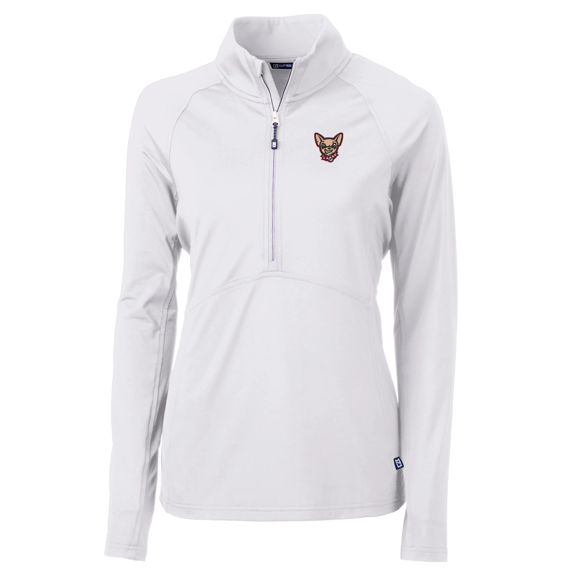 Women's Cutter & Buck White El Paso Chihuahuas Adapt Eco Knit Stretch Recycled Half-Zip Top