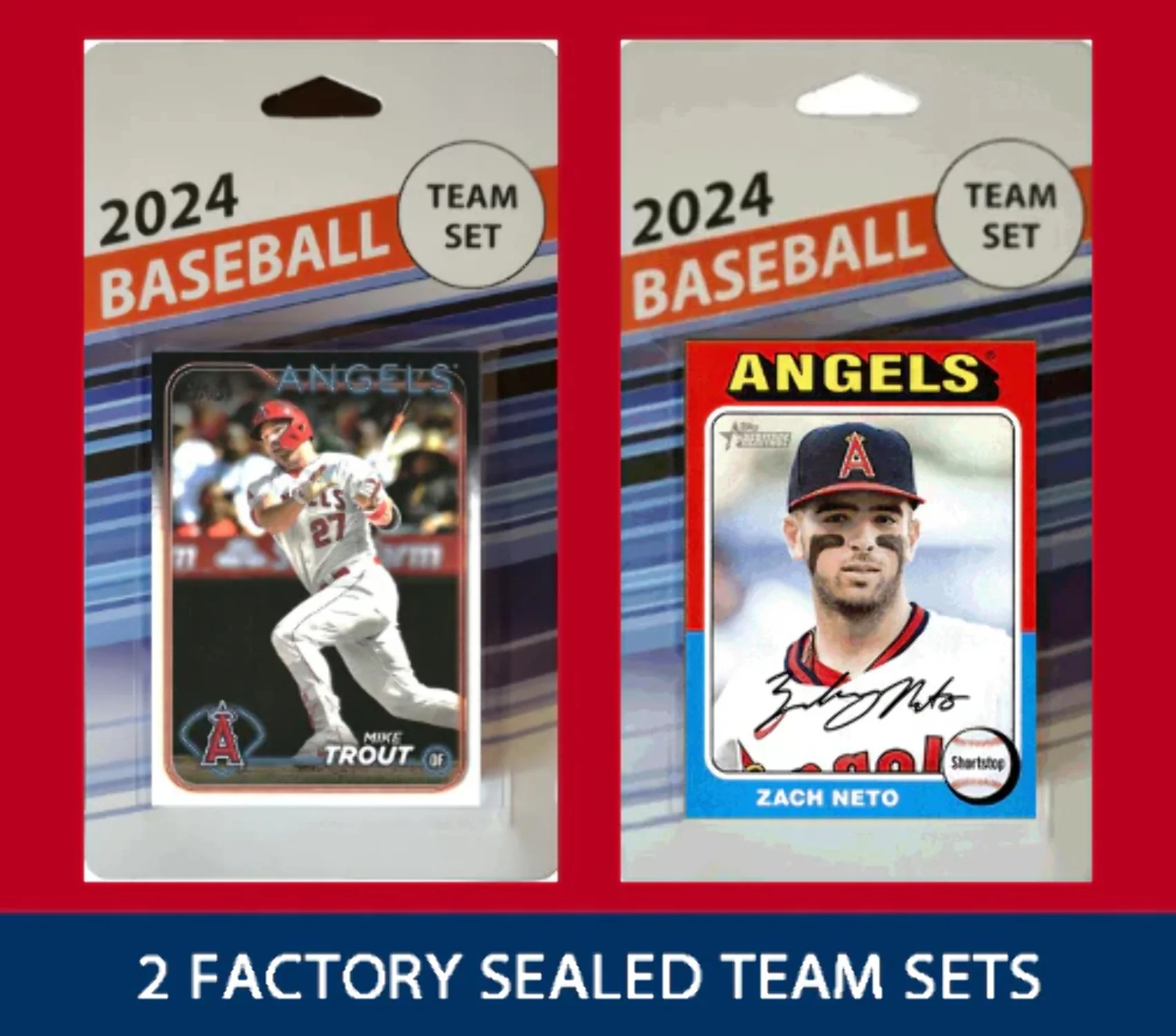 2024 Topps Series 1 Heritage Team Set Angels Mike Trout Schanuel RC