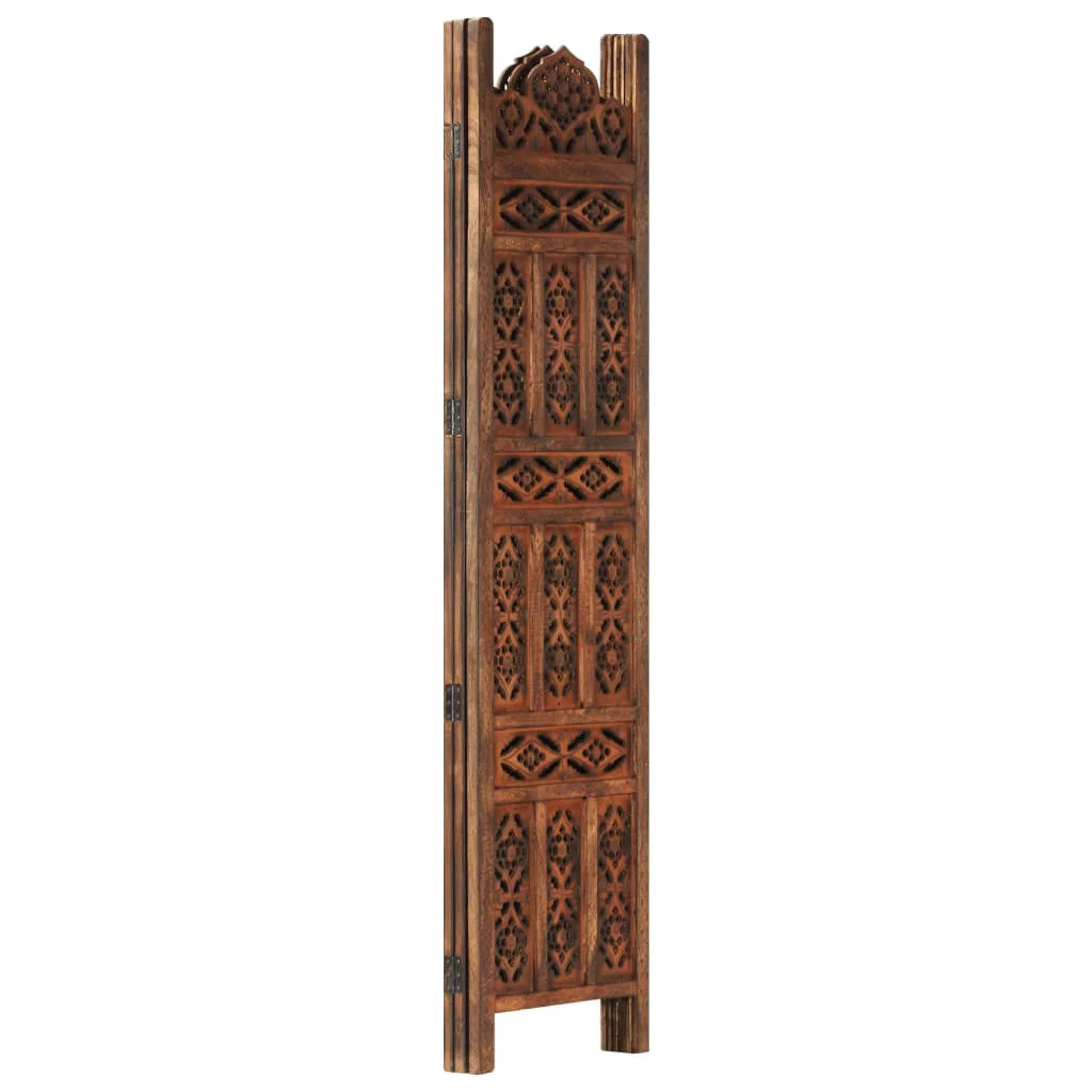 Hand carved 3-Panel Room Divider Brown 47.2