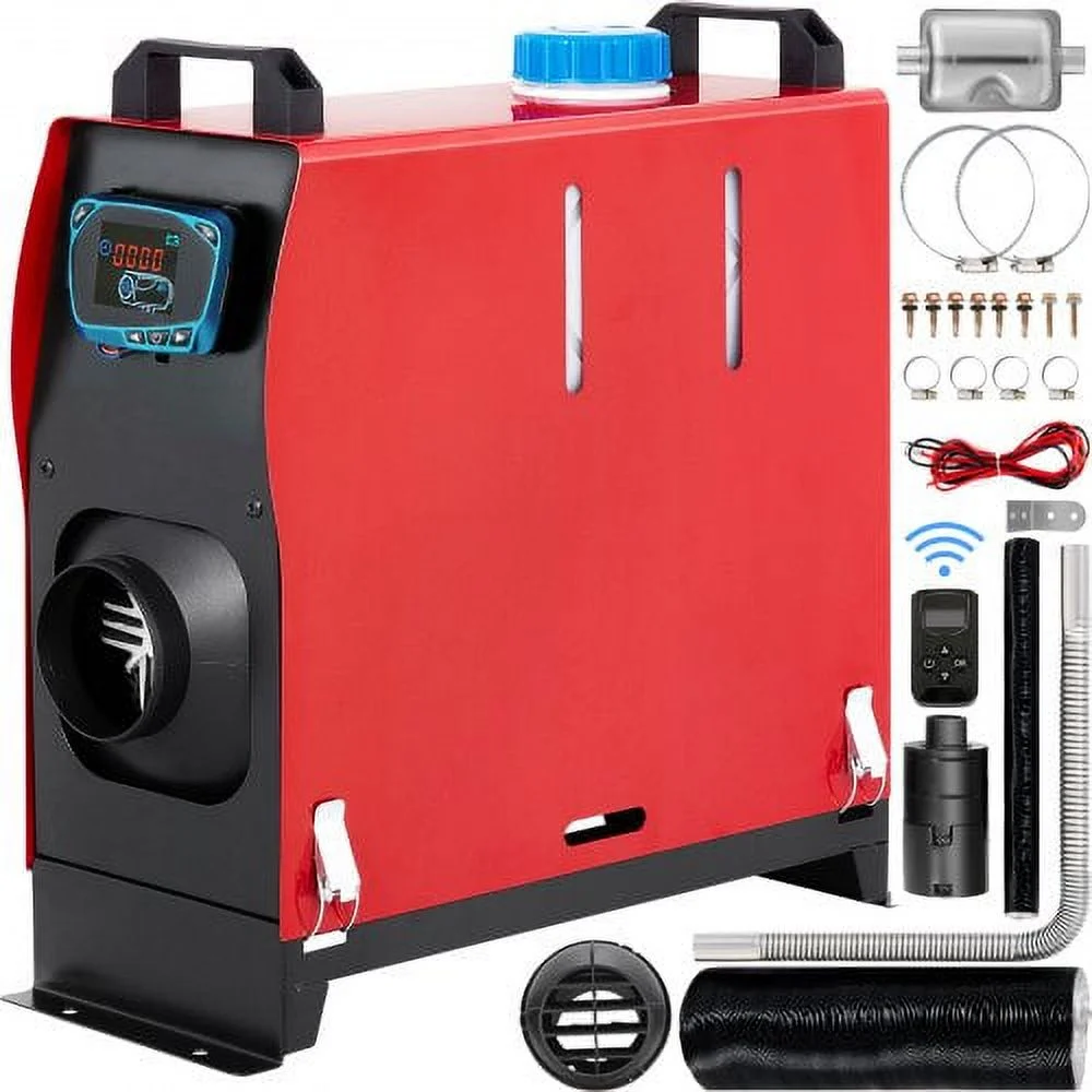VEVOR 8KW Diesel Air Heater All in One 1 Air Outlet Diesel Heater 12V Remote Control Parking Heater Silencer with Blue LCD Switch for RV Trucks Bus and Trailer
