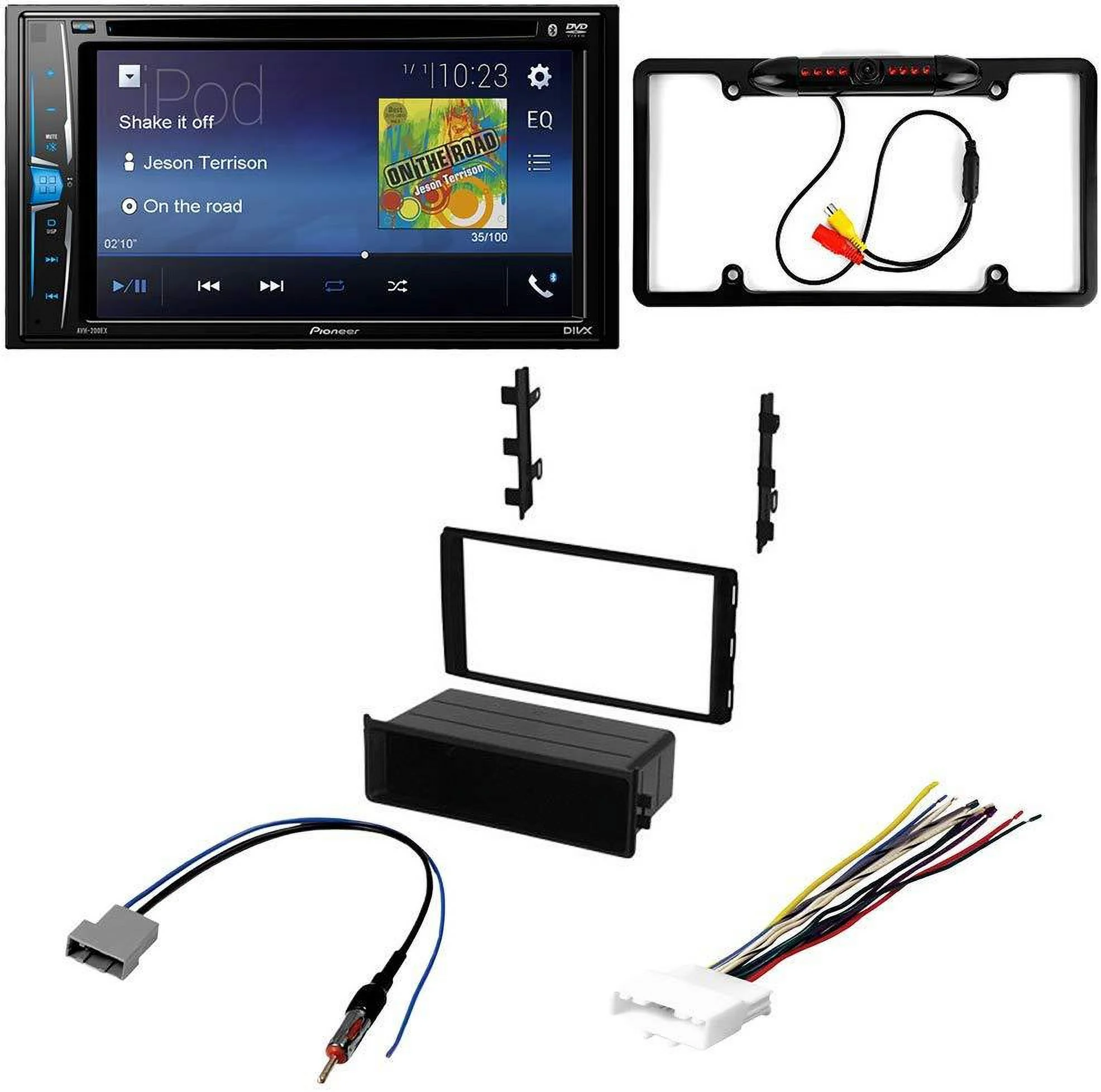 KIT2613 Bundle with Pioneer Multimedia DVD Car Stereo and Installation Kit - for 2014-2016 Nissan Versa Note w/Oversized / Bluetooth Touchscreen, Backup Camera, 2 Din Dash Kit