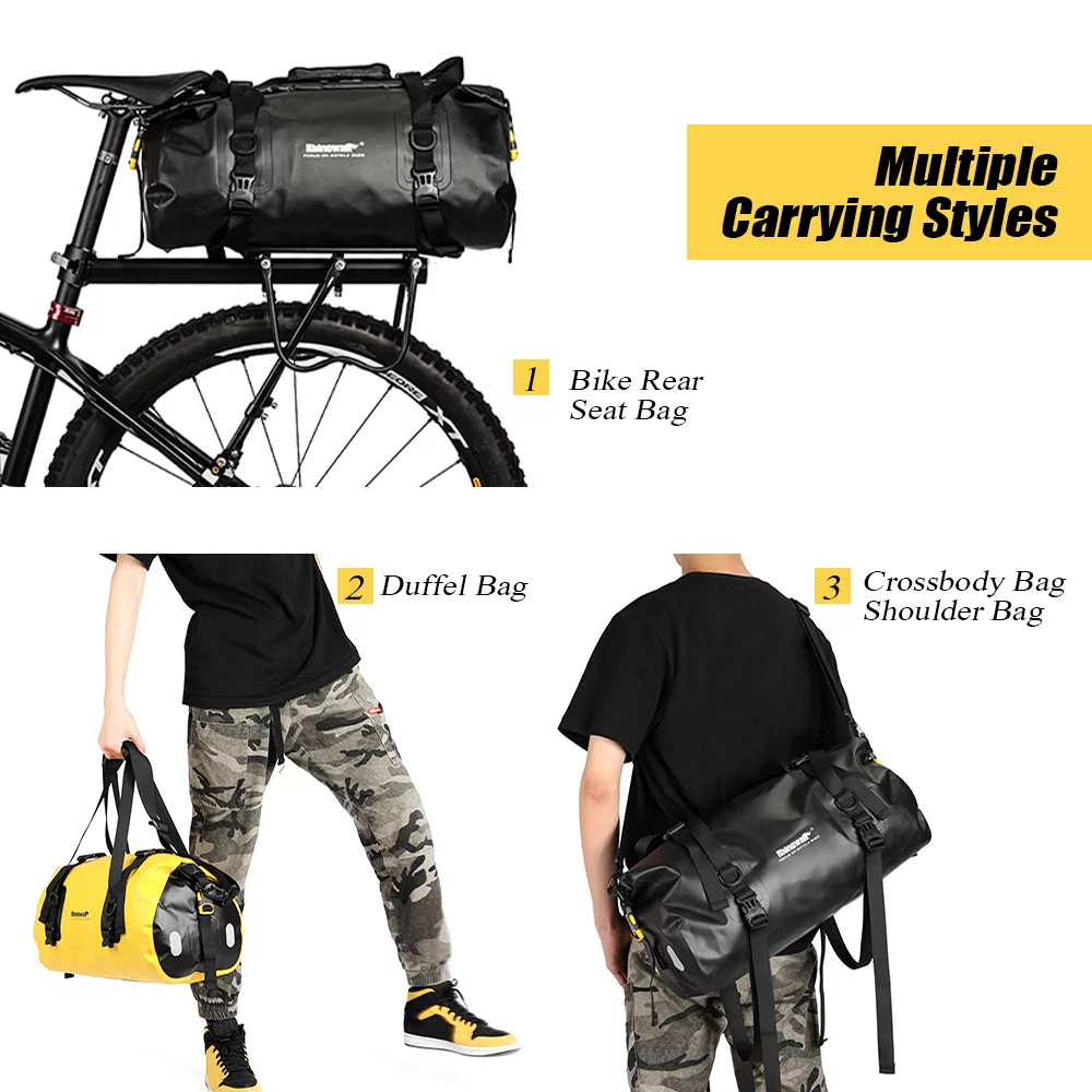 Rhinowalk Bike Pannier,Duffel Rear Seat 20l Waterproof Duffel Seat BikeRear Seat Bike Waterproof Duffel Rear Huiop Jinmie Zdhf