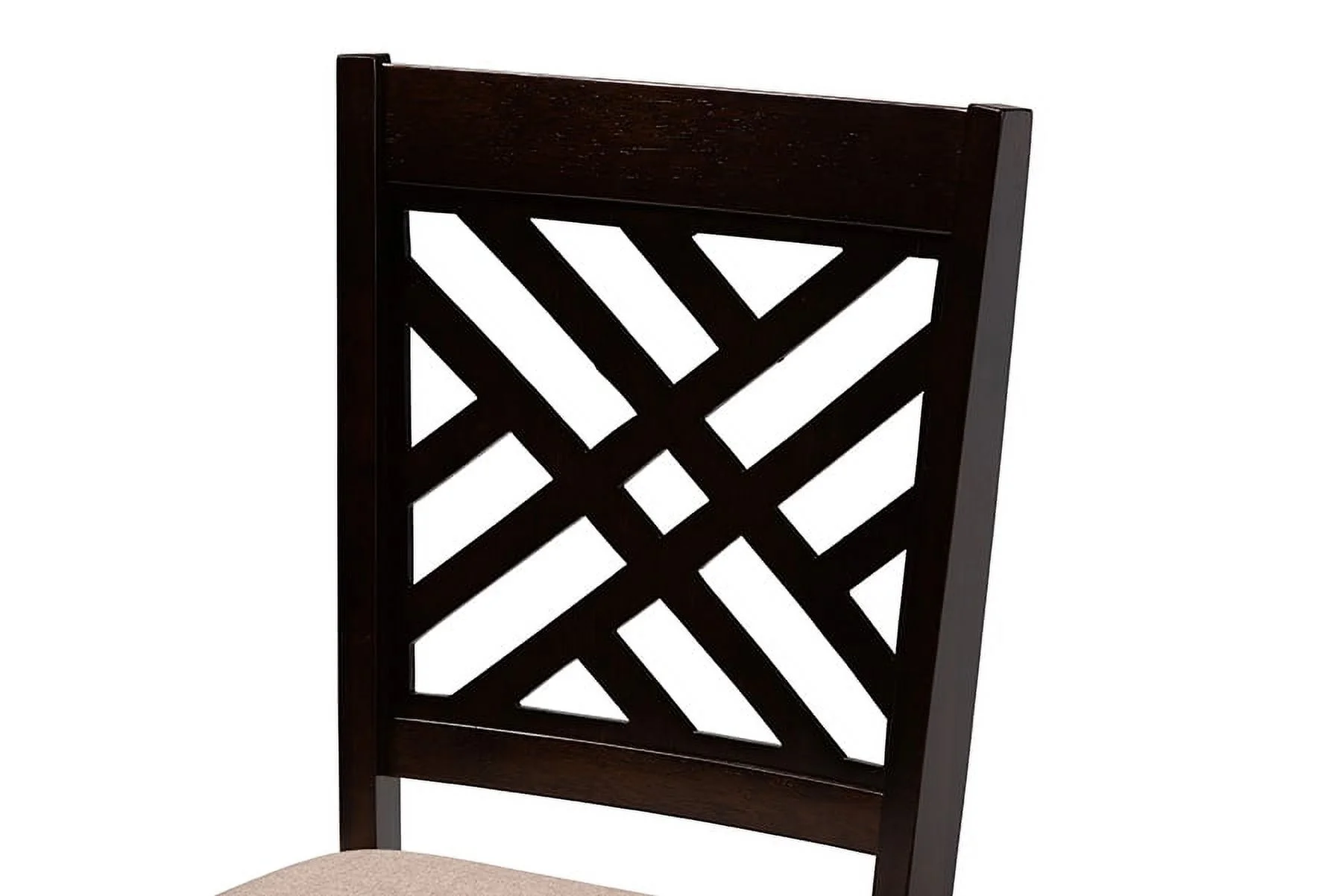 Baxton Studio Ellie Modern Beige Fabric and Dark Brown Finished Wood 5-Piece Dining Set